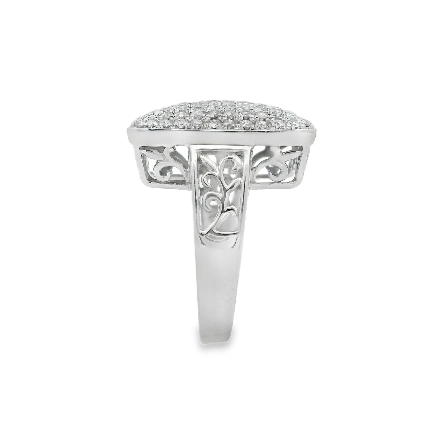 1.00 Carat Round Diamonds in 14K White Gold Wedding Anniversary Ring