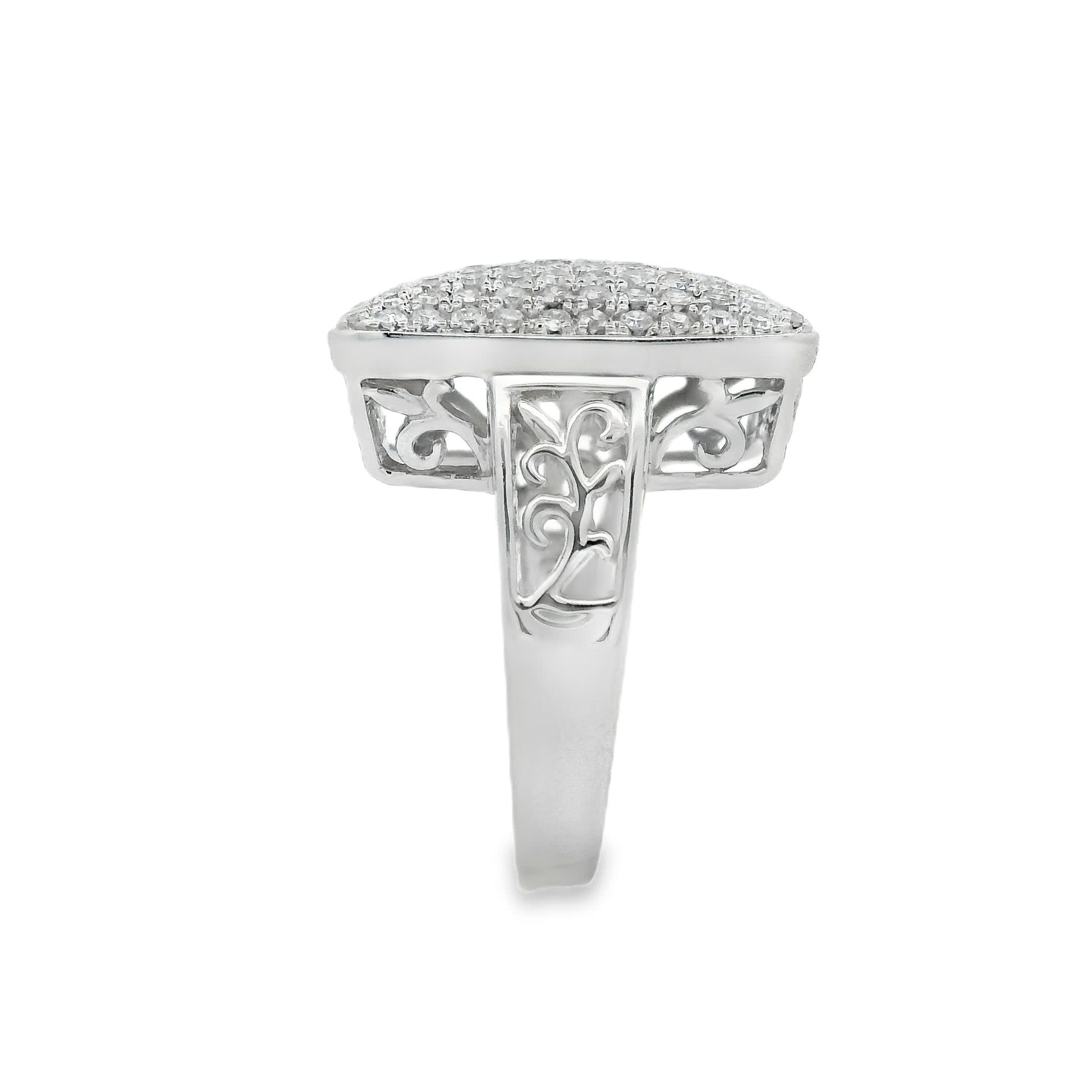 1.00 Carat Round Diamonds in 14K White Gold Wedding Anniversary Ring