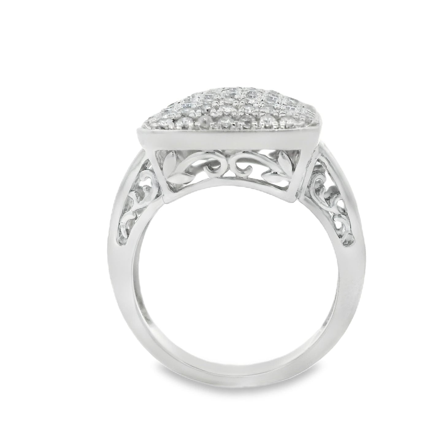 1.00 Carat Round Diamonds in 14K White Gold Wedding Anniversary Ring
