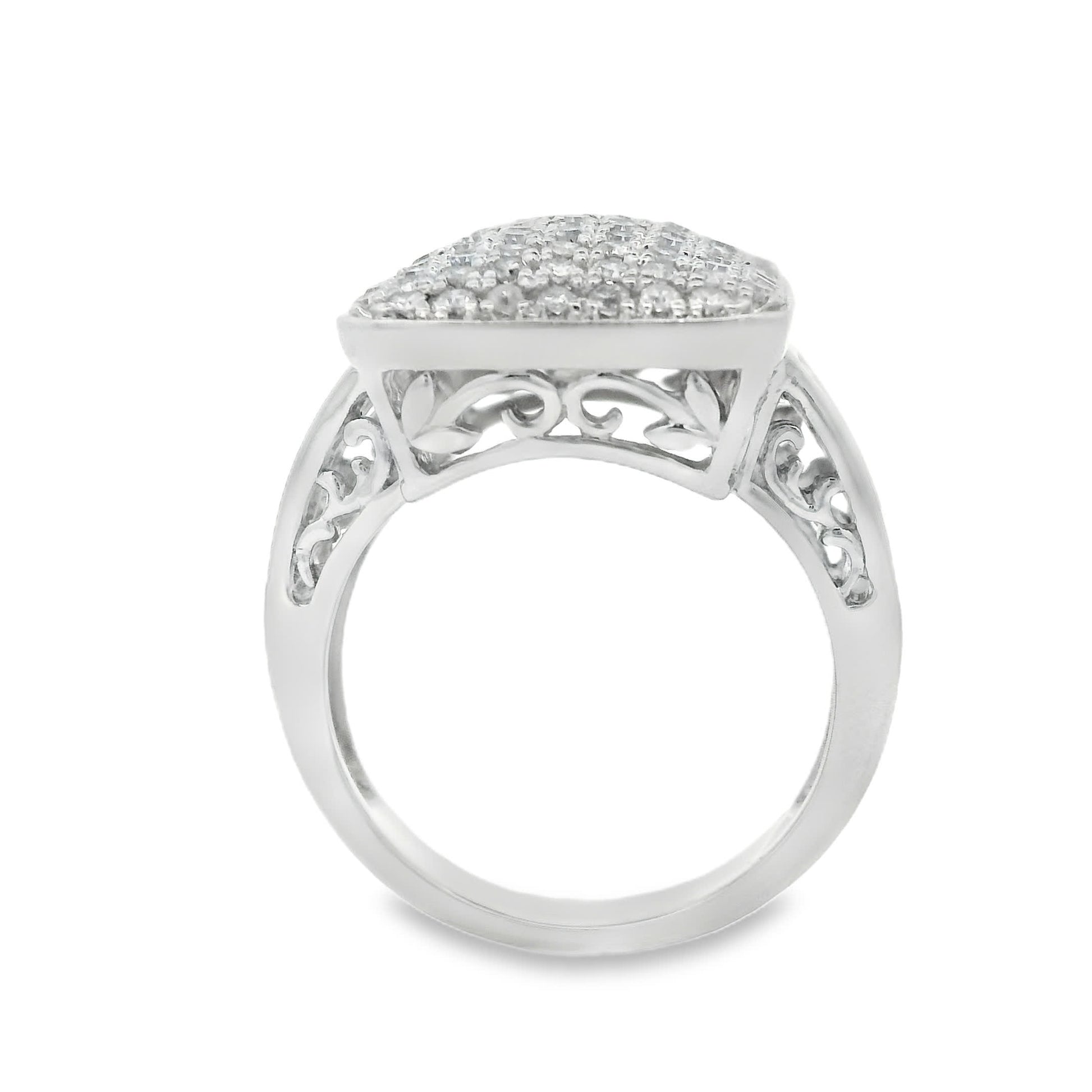 1.00 Carat Round Diamonds in 14K White Gold Wedding Anniversary Ring