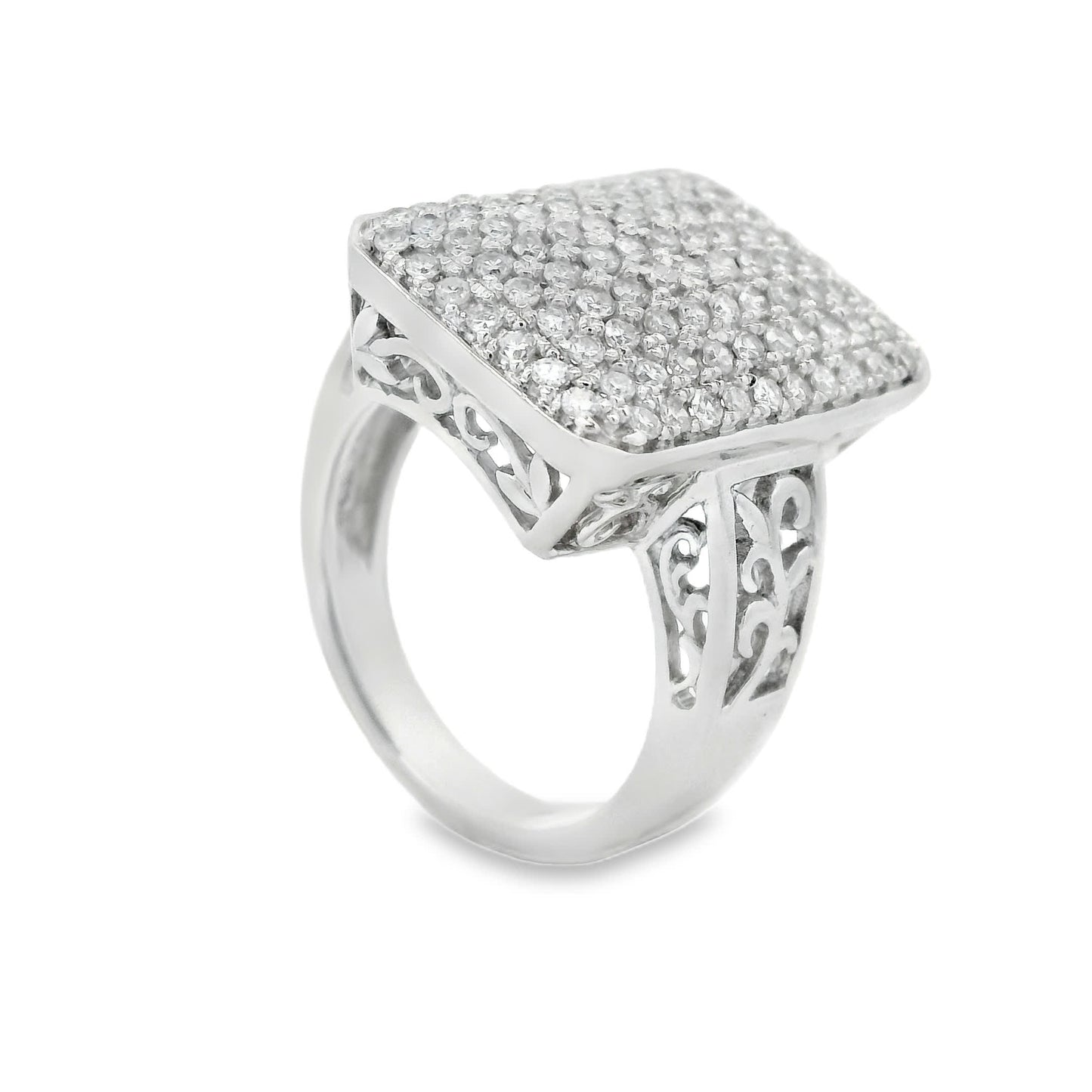 1.00 Carat Round Diamonds in 14K White Gold Wedding Anniversary Ring