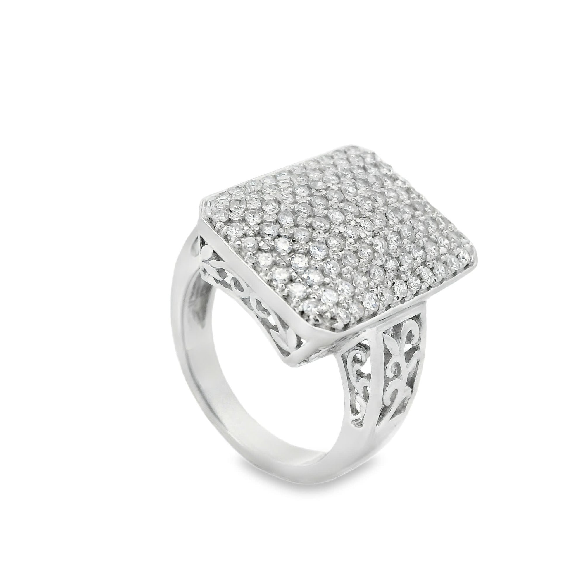 1.00 Carat Round Diamonds in 14K White Gold Wedding Anniversary Ring