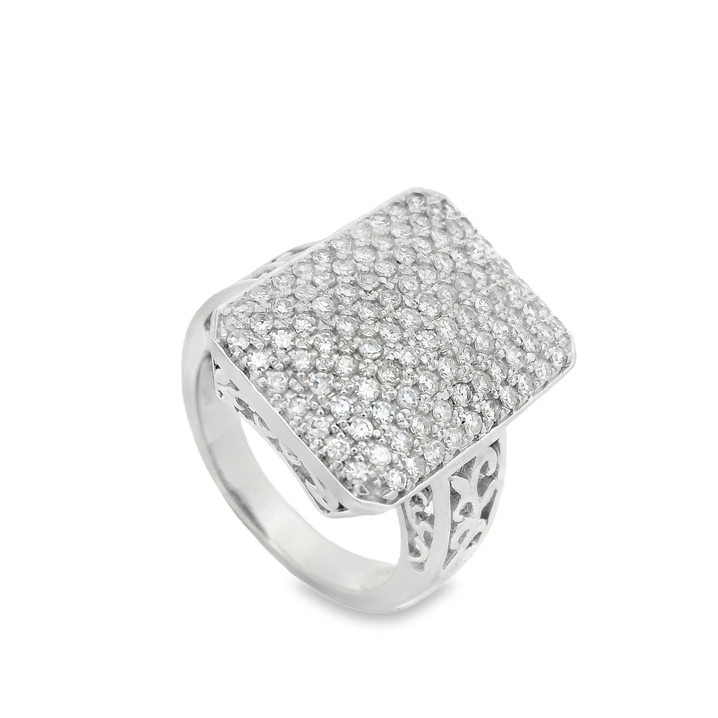 1.00 Carat Round Diamonds in 14K White Gold Wedding Anniversary Ring