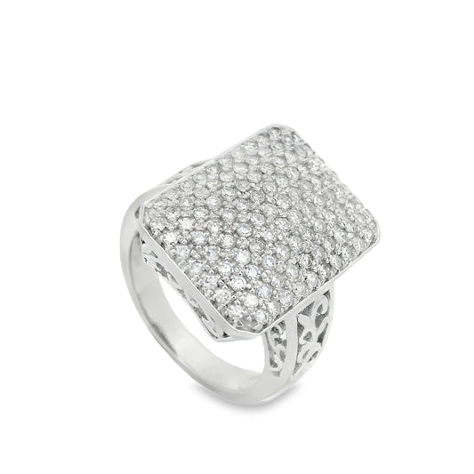 1.00 Carat Round Diamonds in 14K White Gold Wedding Anniversary Ring