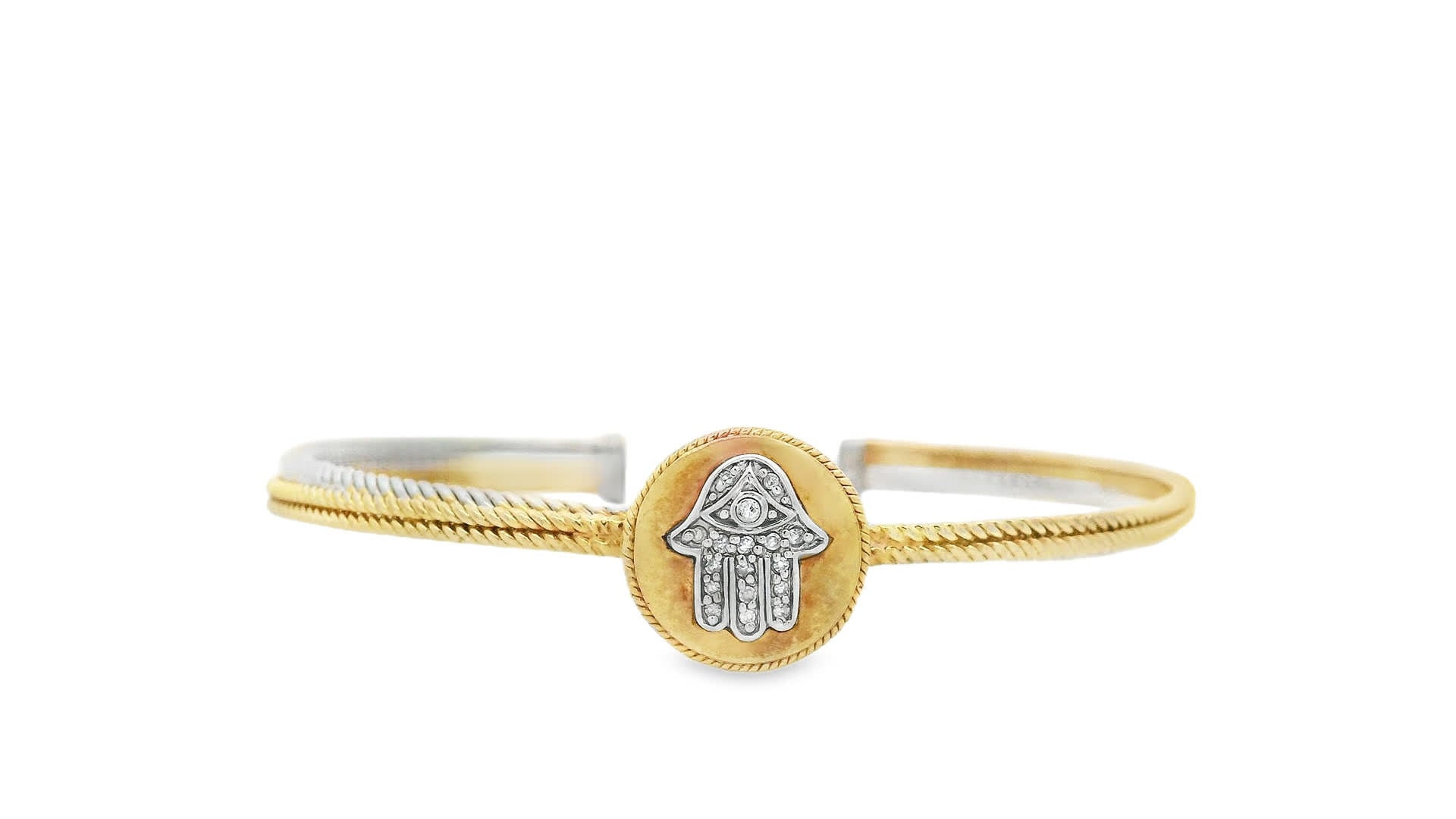Two-Tone Bangle Bracelet in 925 Silver (0.07 Carat)