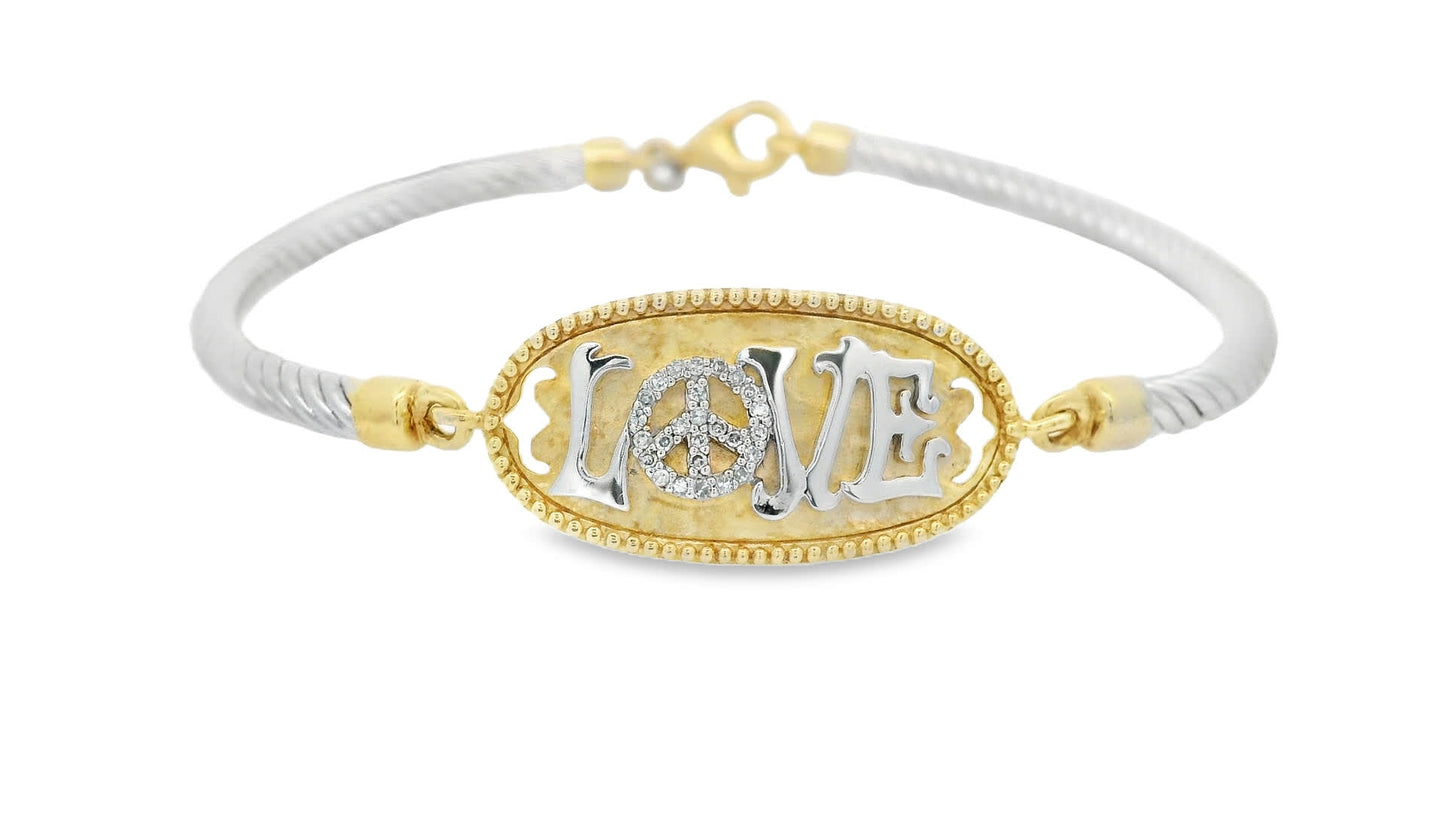 Love bracelet in 925+18K Yellow Gold (0.11 Carat)