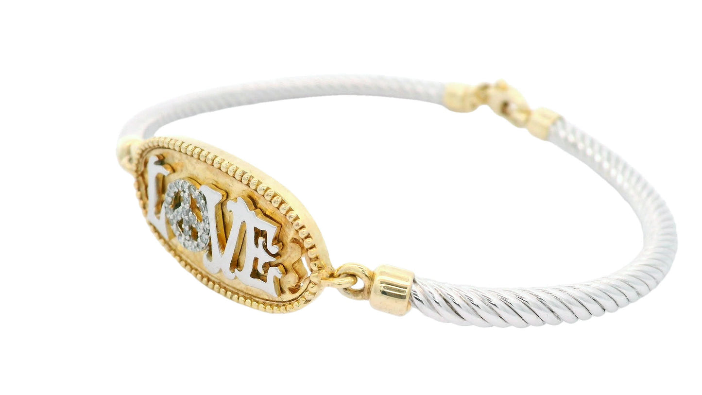 Love bracelet in 925+18K Yellow Gold (0.11 Carat)