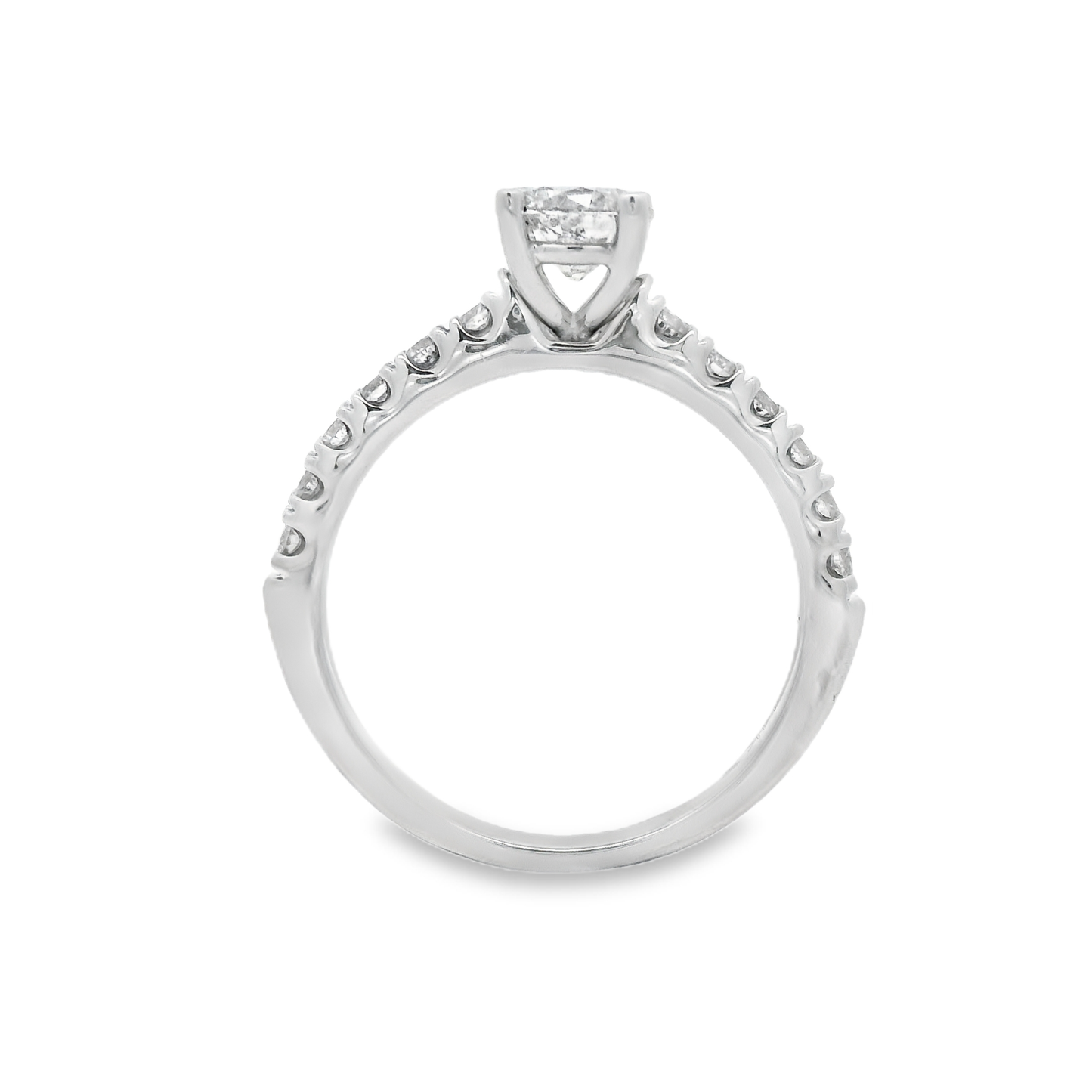 1.28ct Round-Cut Diamond Engagement Ring in 14K White Gold