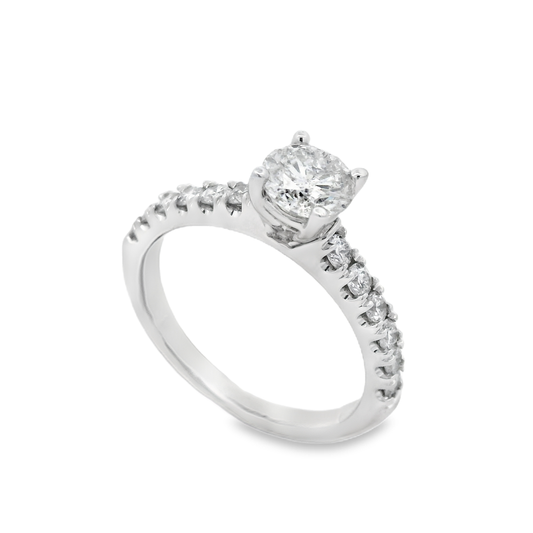 1.28ct Round-Cut Diamond Engagement Ring in 14K White Gold