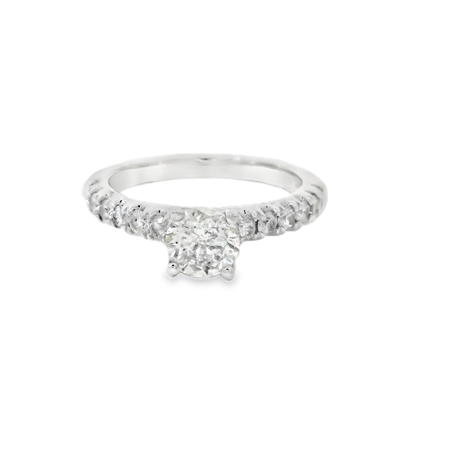 1.28ct Round-Cut Diamond Engagement Ring in 14K White Gold
