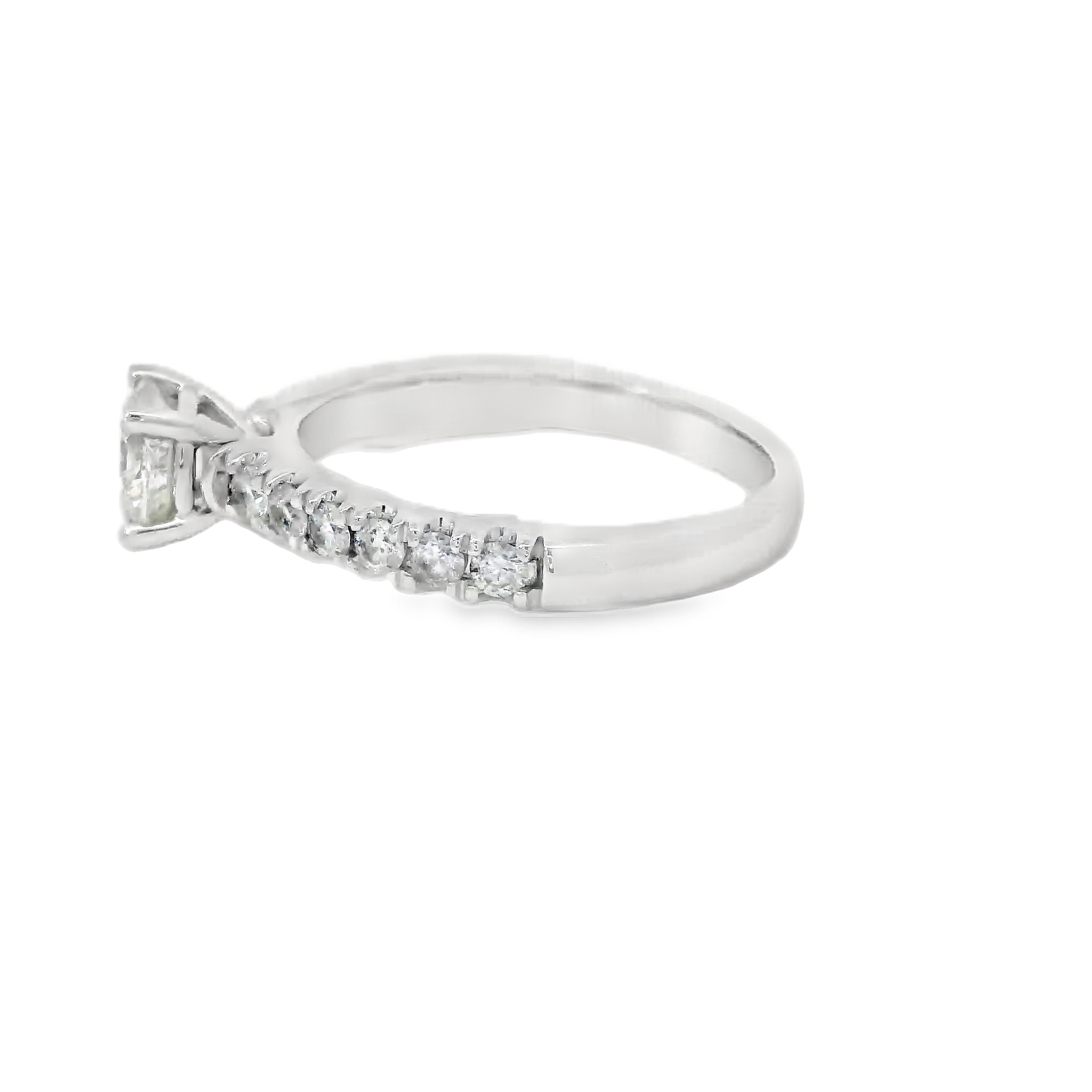 1.28ct Round-Cut Diamond Engagement Ring in 14K White Gold