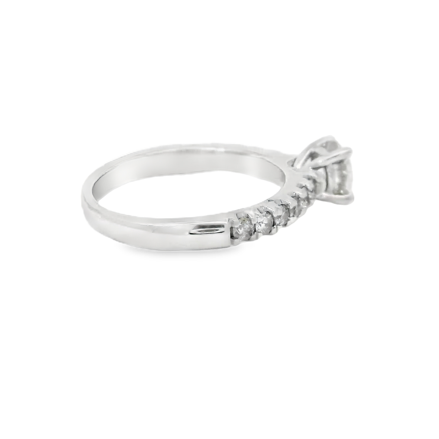 1.28ct Round-Cut Diamond Engagement Ring in 14K White Gold