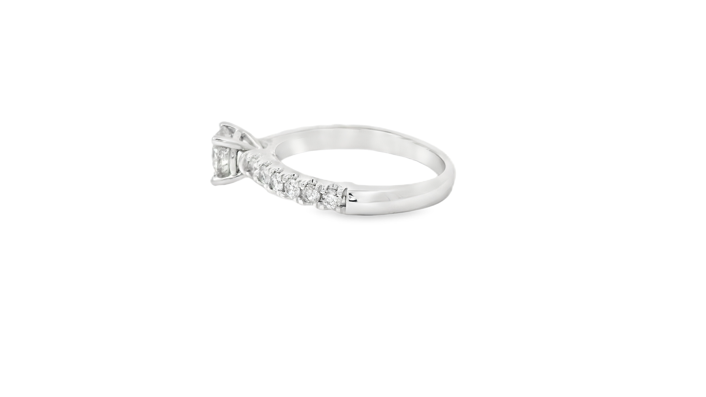 1.28ct Round-Cut Diamond Engagement Ring in 14K White Gold