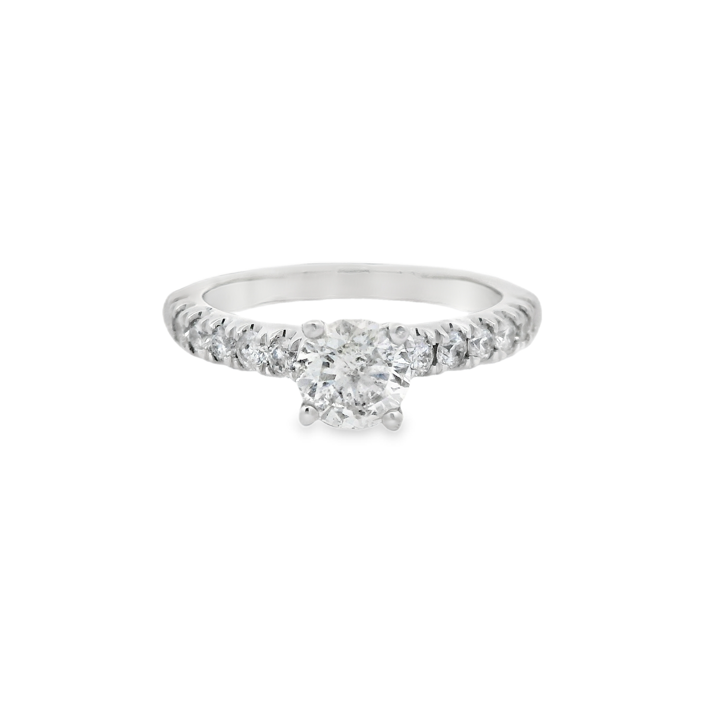 1.28ct Round-Cut Diamond Engagement Ring in 14K White Gold