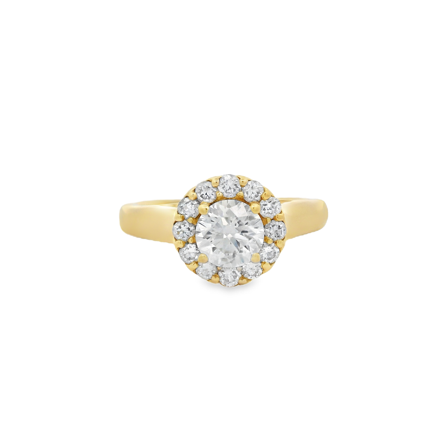 1.00ct Halo Diamond Engagement Ring in 18K Yellow Gold