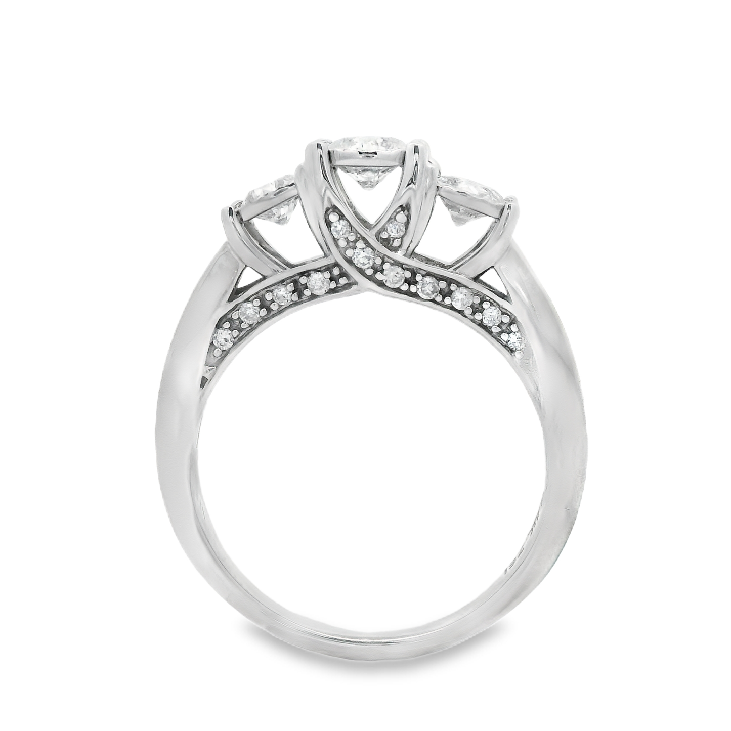 1.35ct Three-Stone Diamond Engagement Ring in 14K White Gold