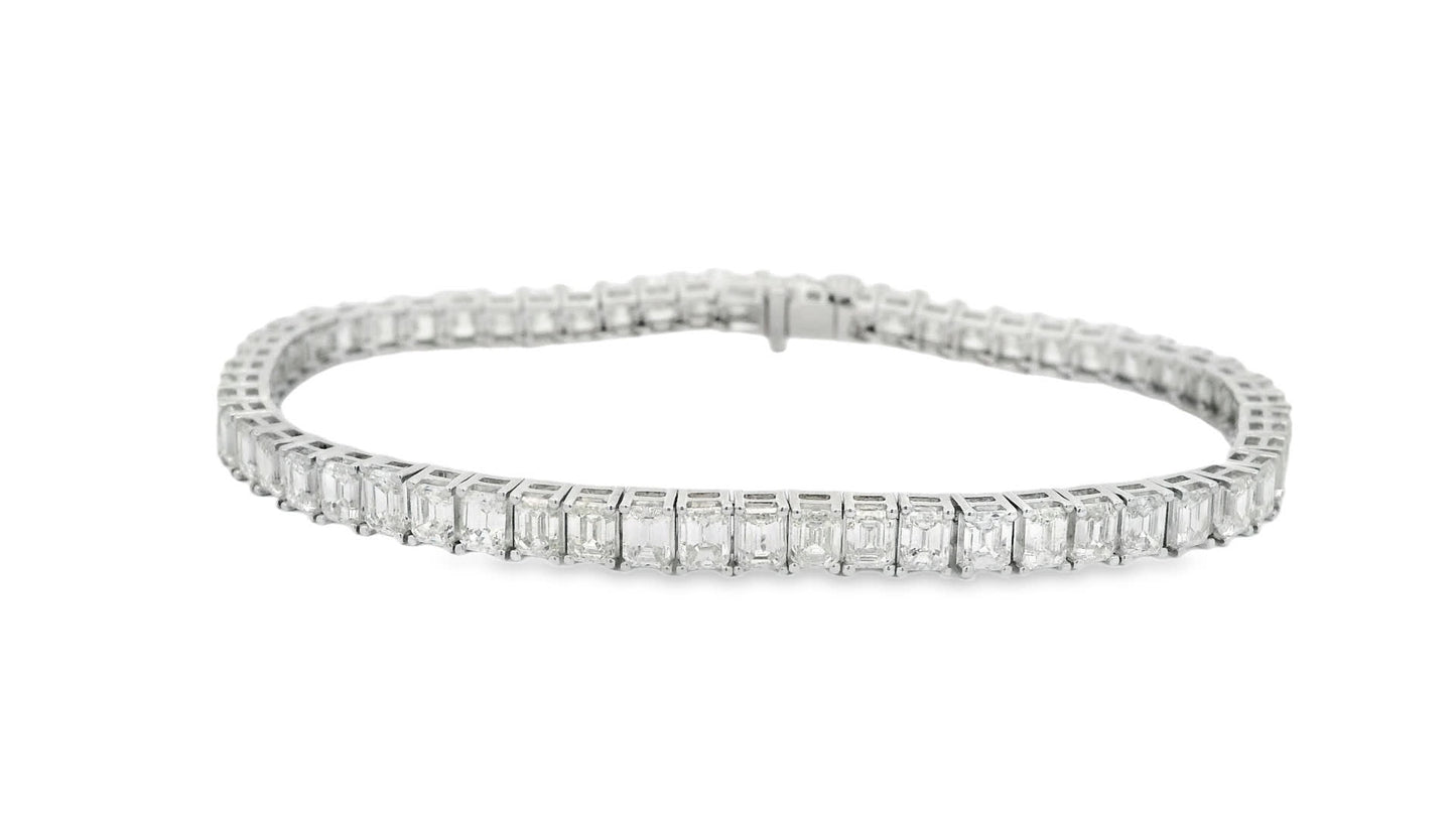 11.00 Carat Emerald Cut Diamond Tennis Bracelet