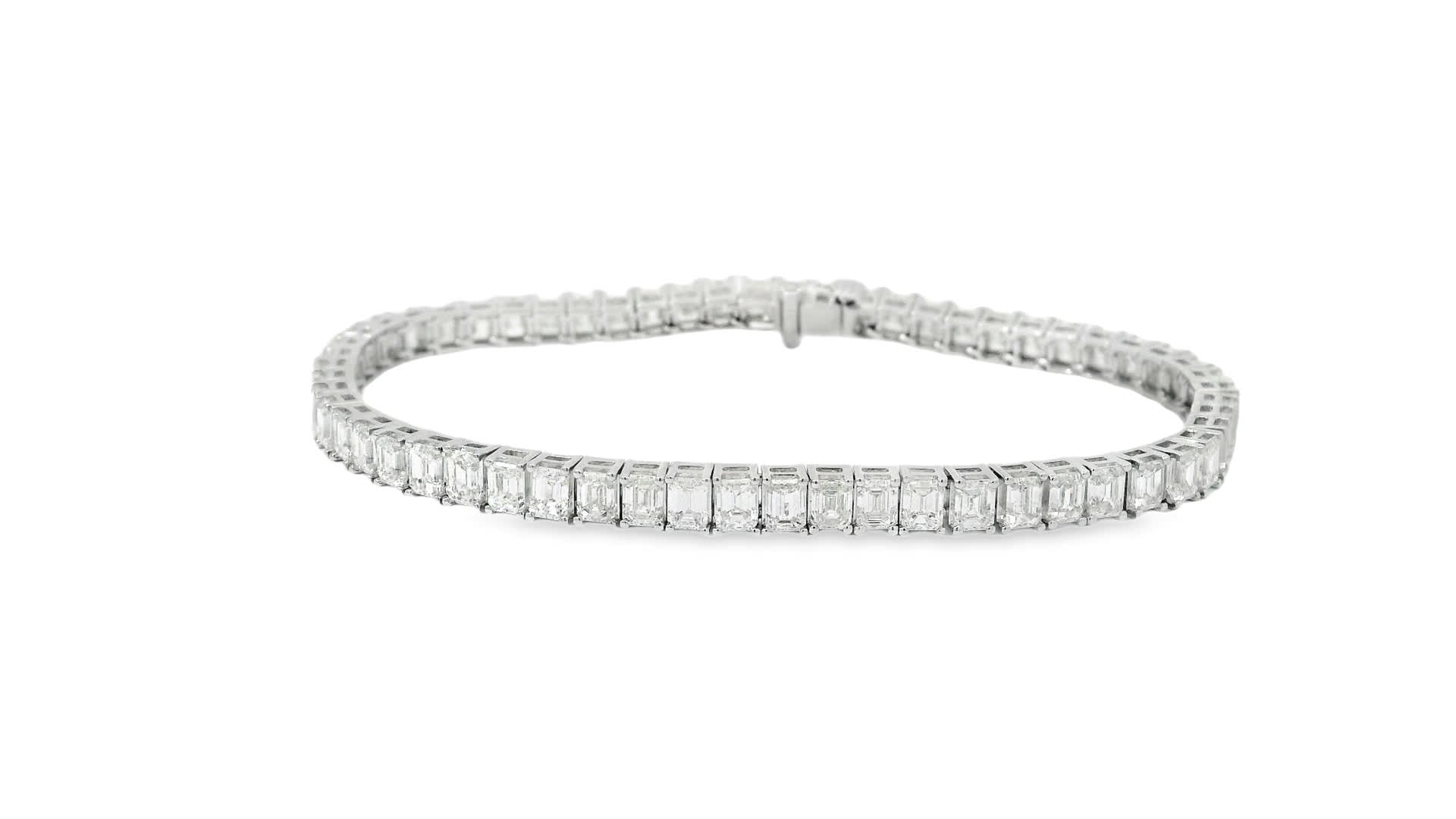 11.00 Carat Emerald Cut Diamond Tennis Bracelet