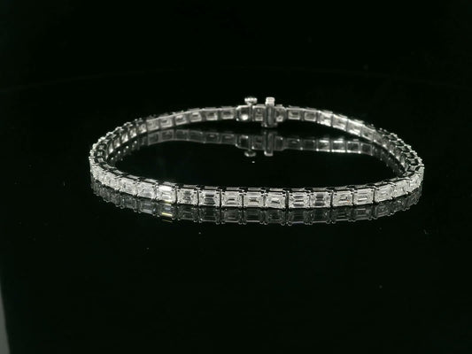 7.00 Carat Emerald Cut Bracelet with 18K White Gold