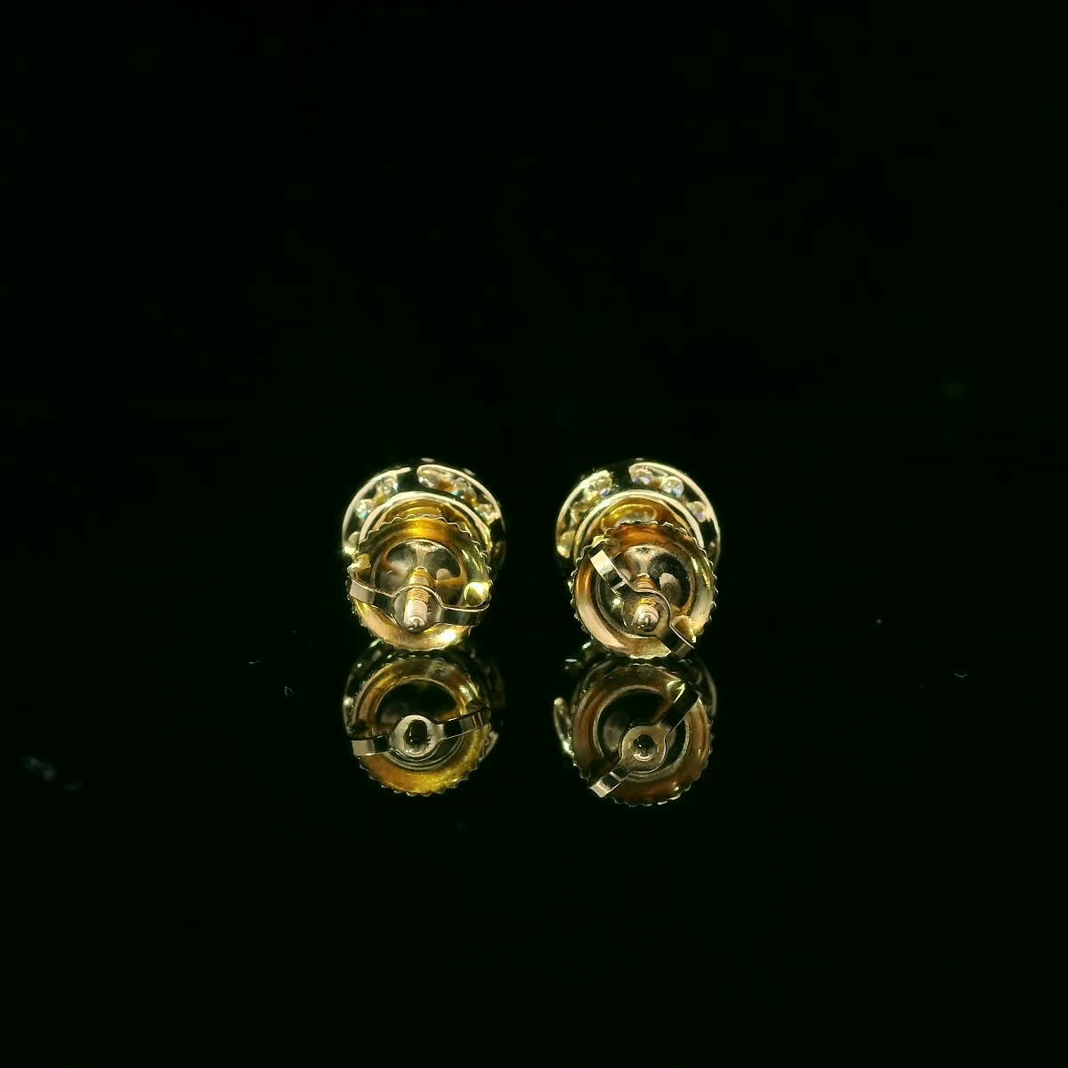 Round Shape Diamond Earrings 14K Gold 1.00 Carat