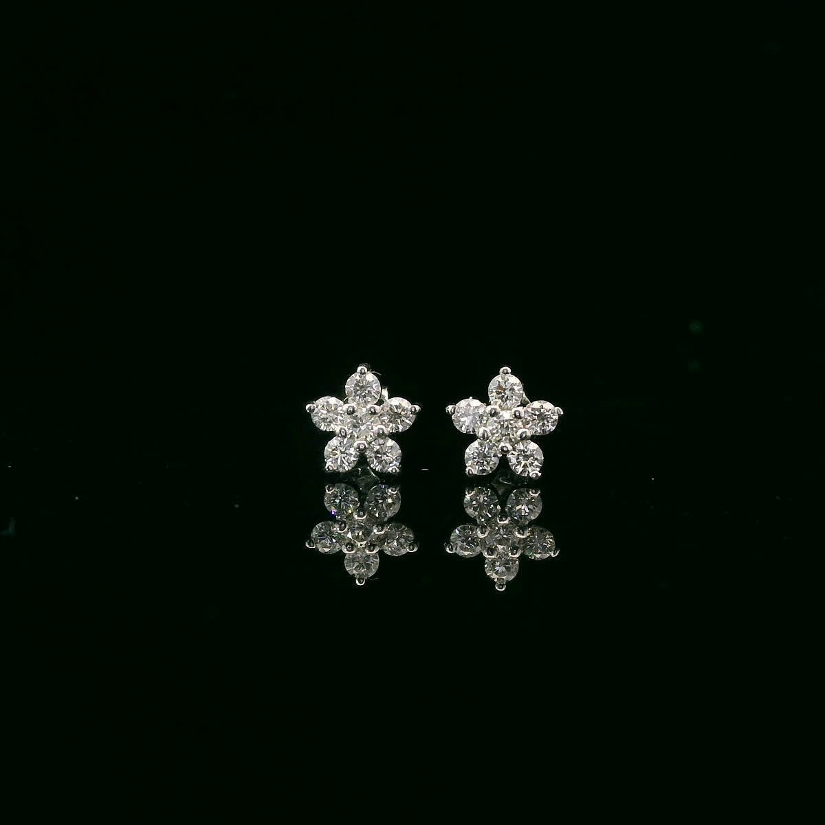 Elegant Diamond Flower Earrings