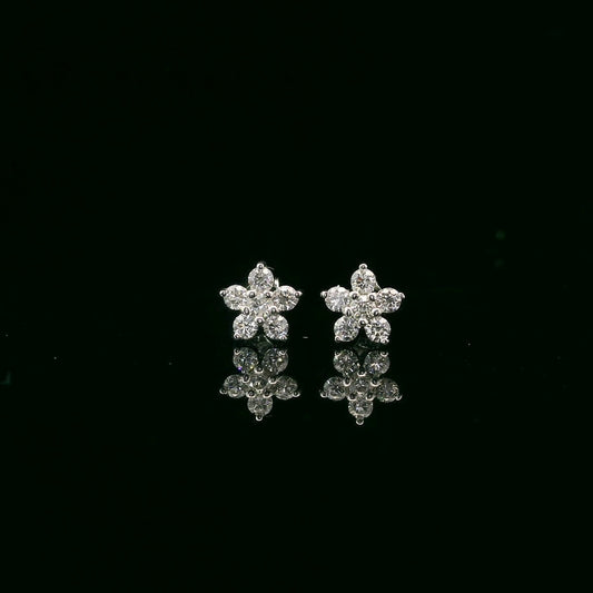 Elegant Diamond Flower Earrings
