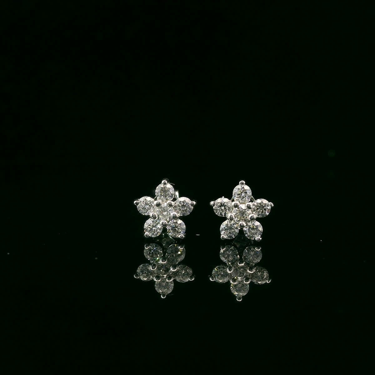 Elegant Diamond Flower Earrings