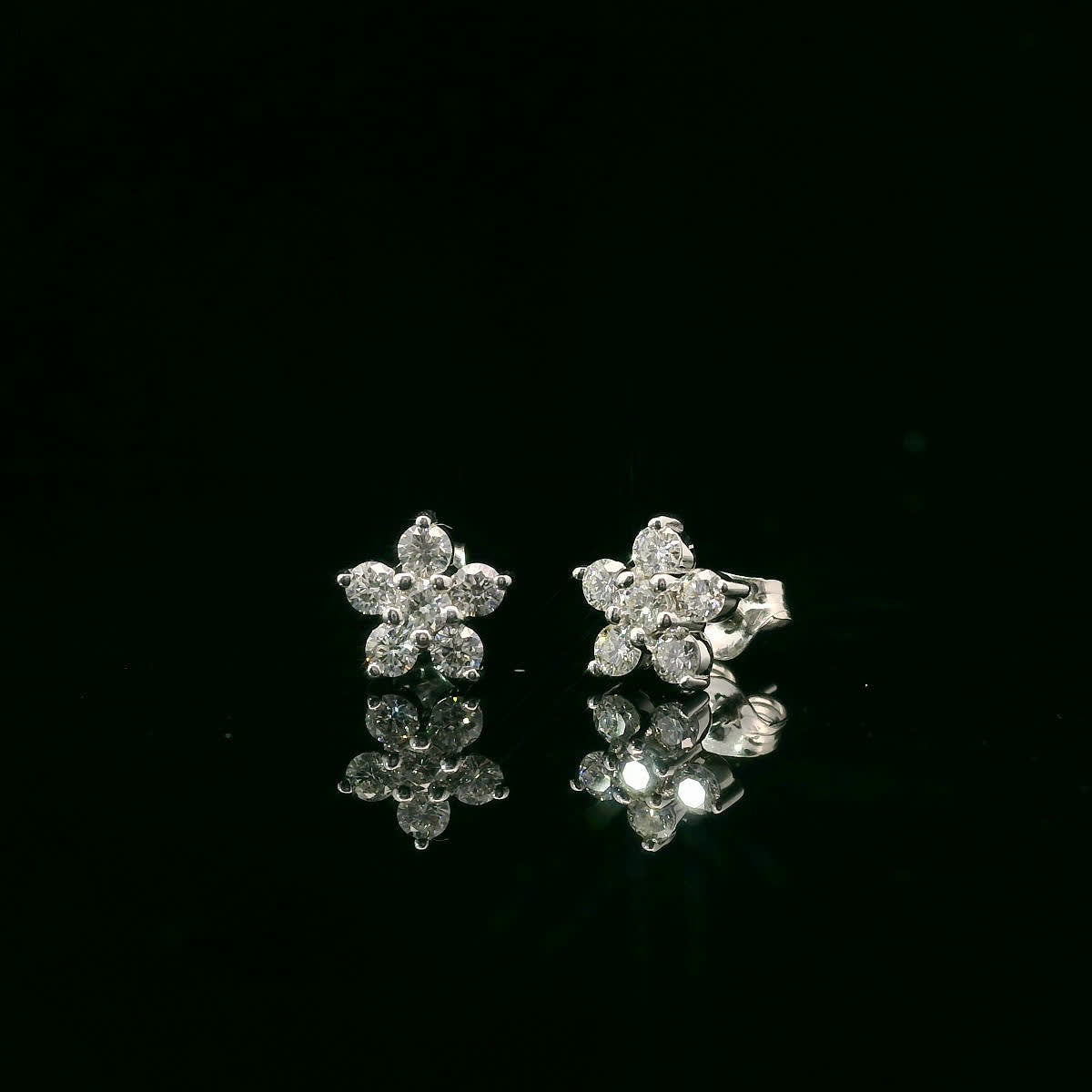Elegant Diamond Flower Earrings