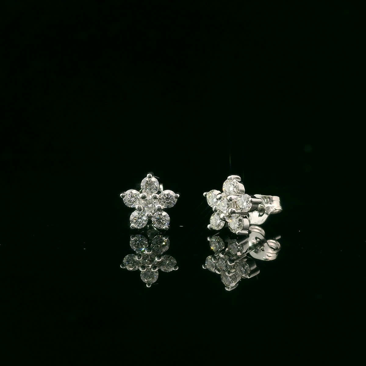 Elegant Diamond Flower Earrings