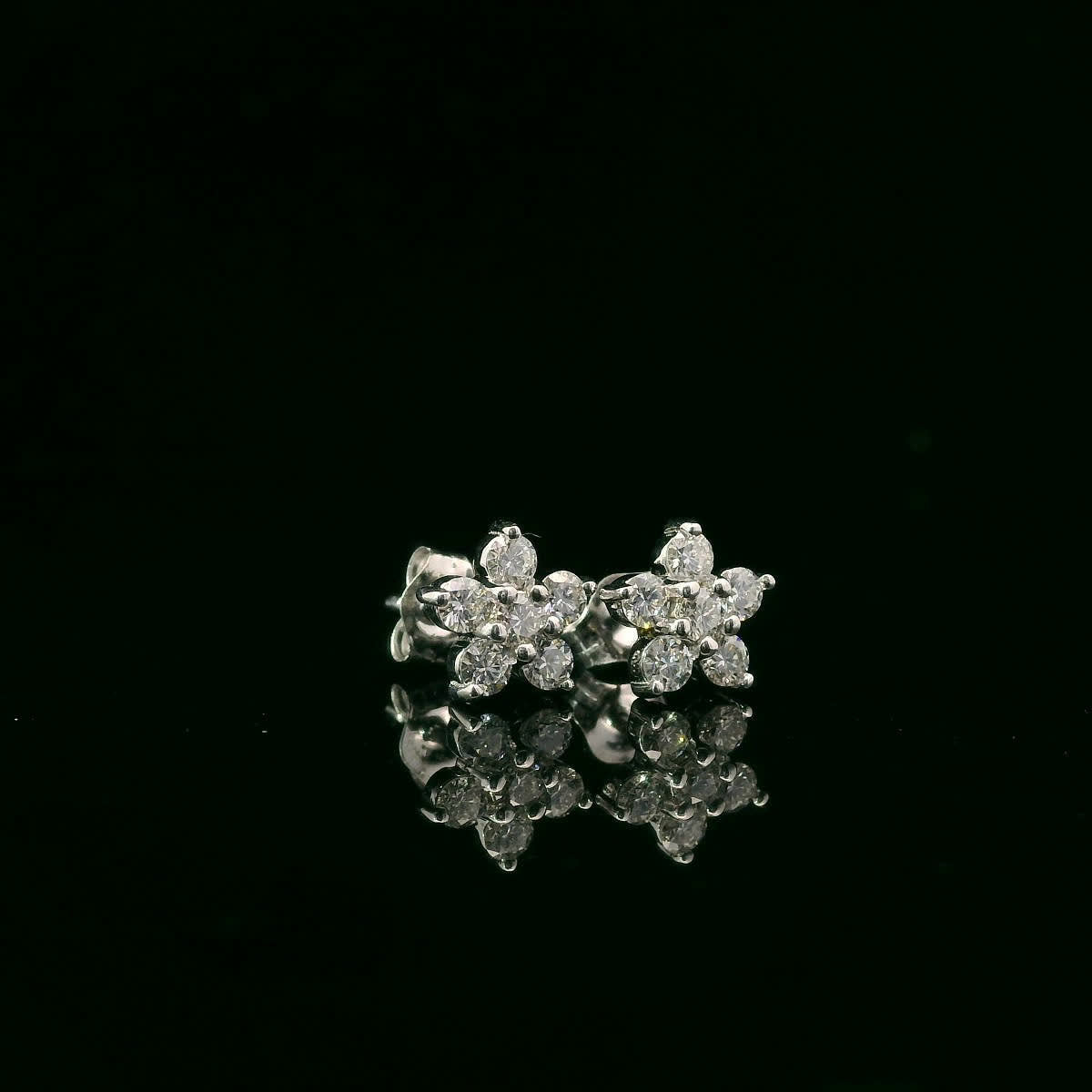 Elegant Diamond Flower Earrings