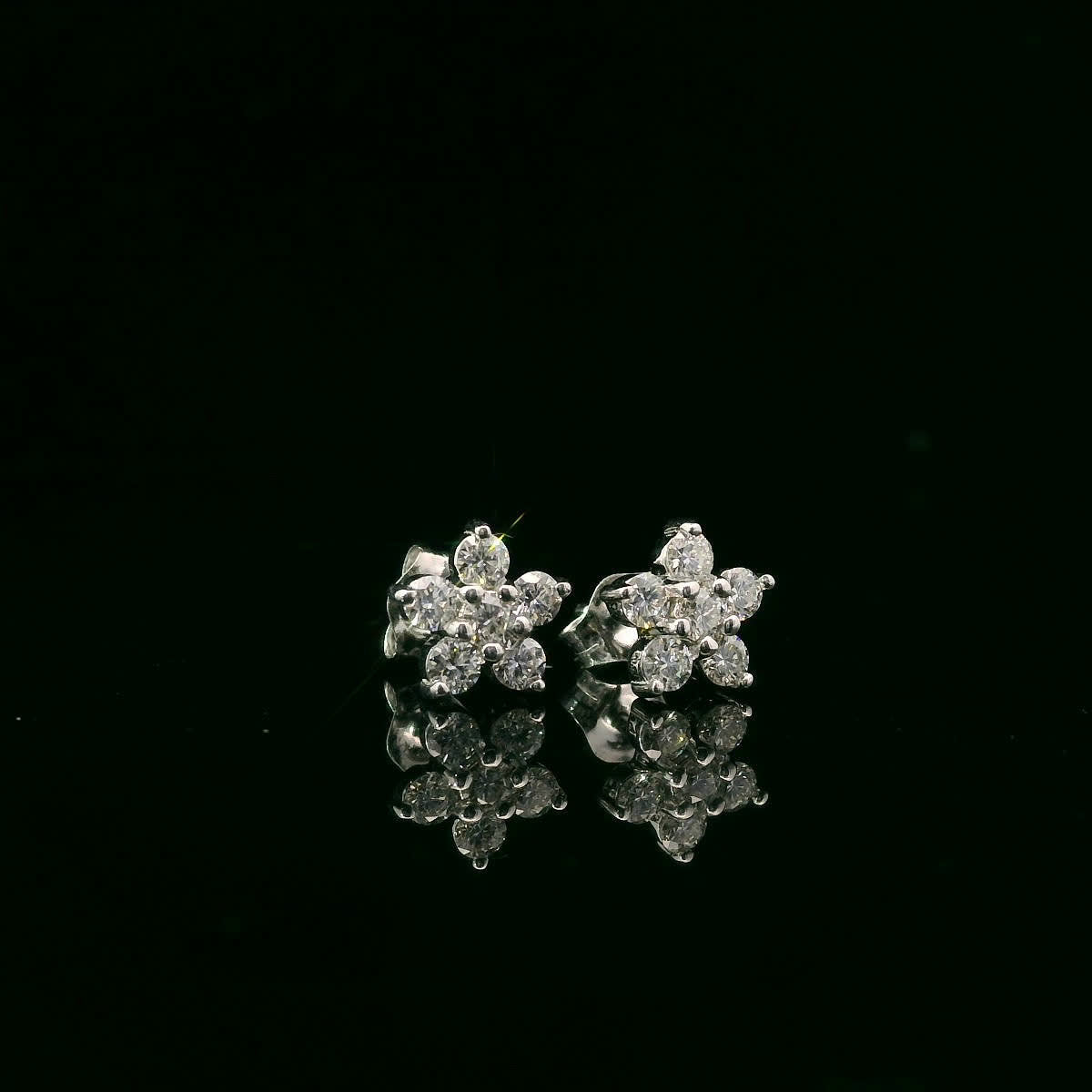 Elegant Diamond Flower Earrings