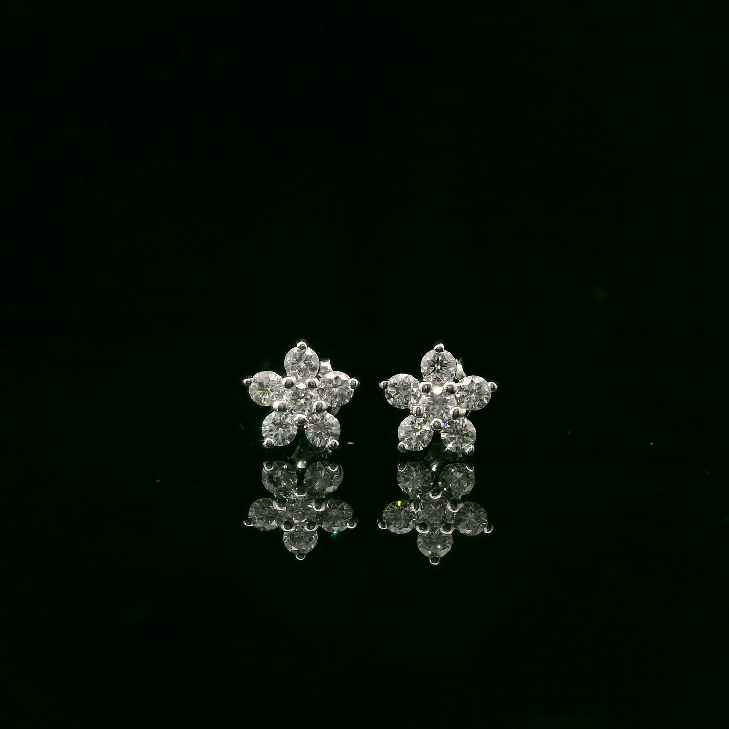 Elegant Diamond Flower Earrings