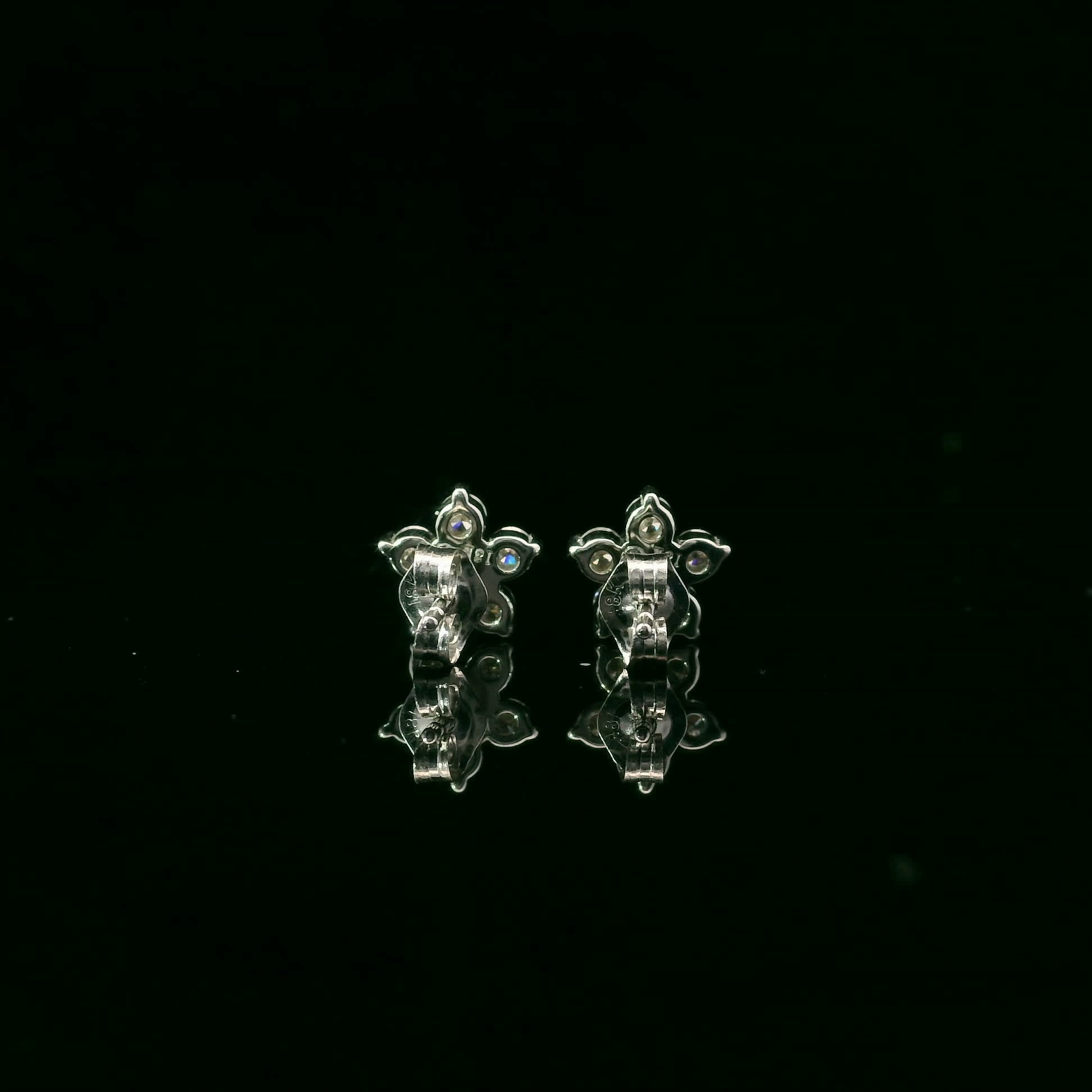 Elegant Diamond Flower Earrings