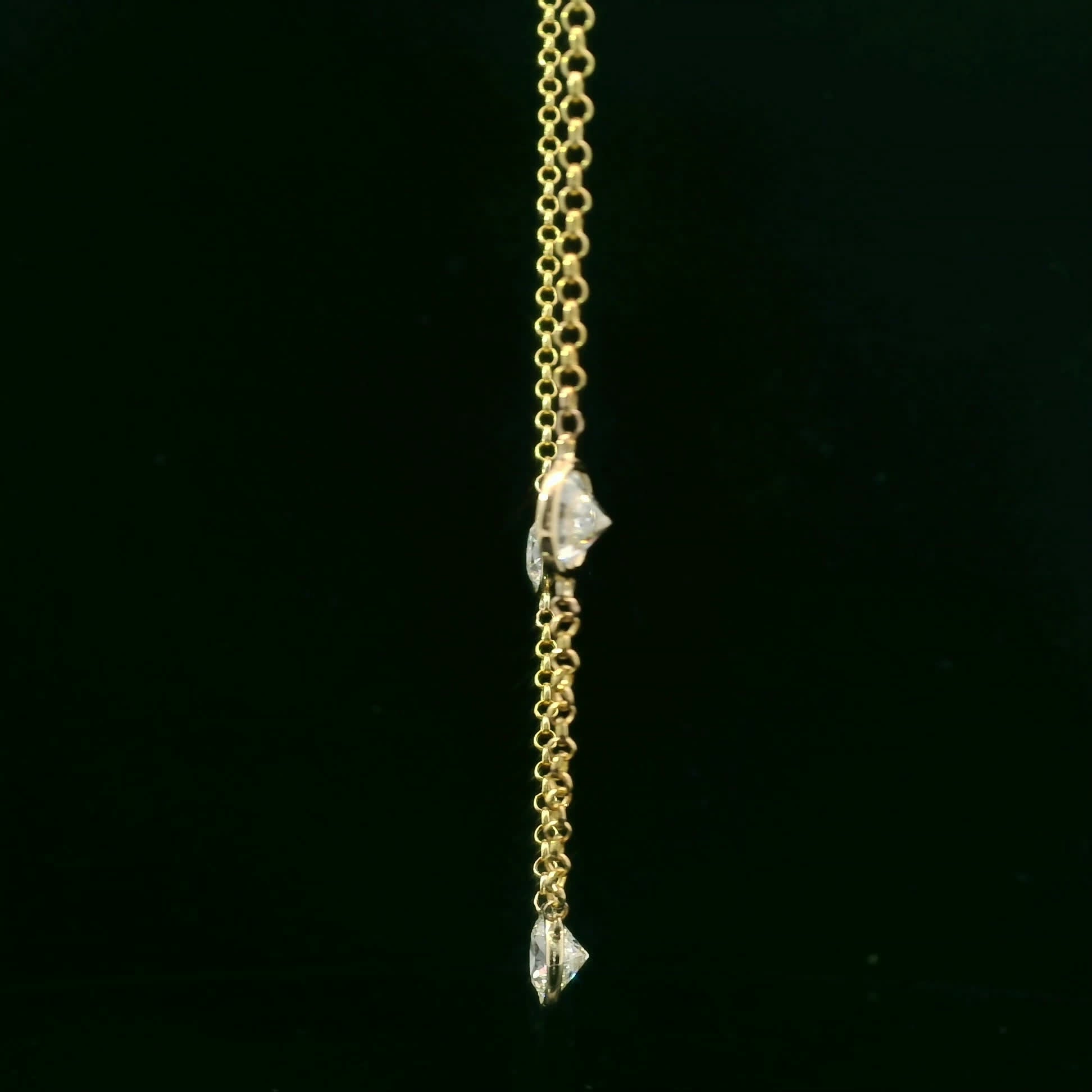 14K Yellow Gold Necklace with 3.00 Carat Diamonds (Lab Grown Diamonds)