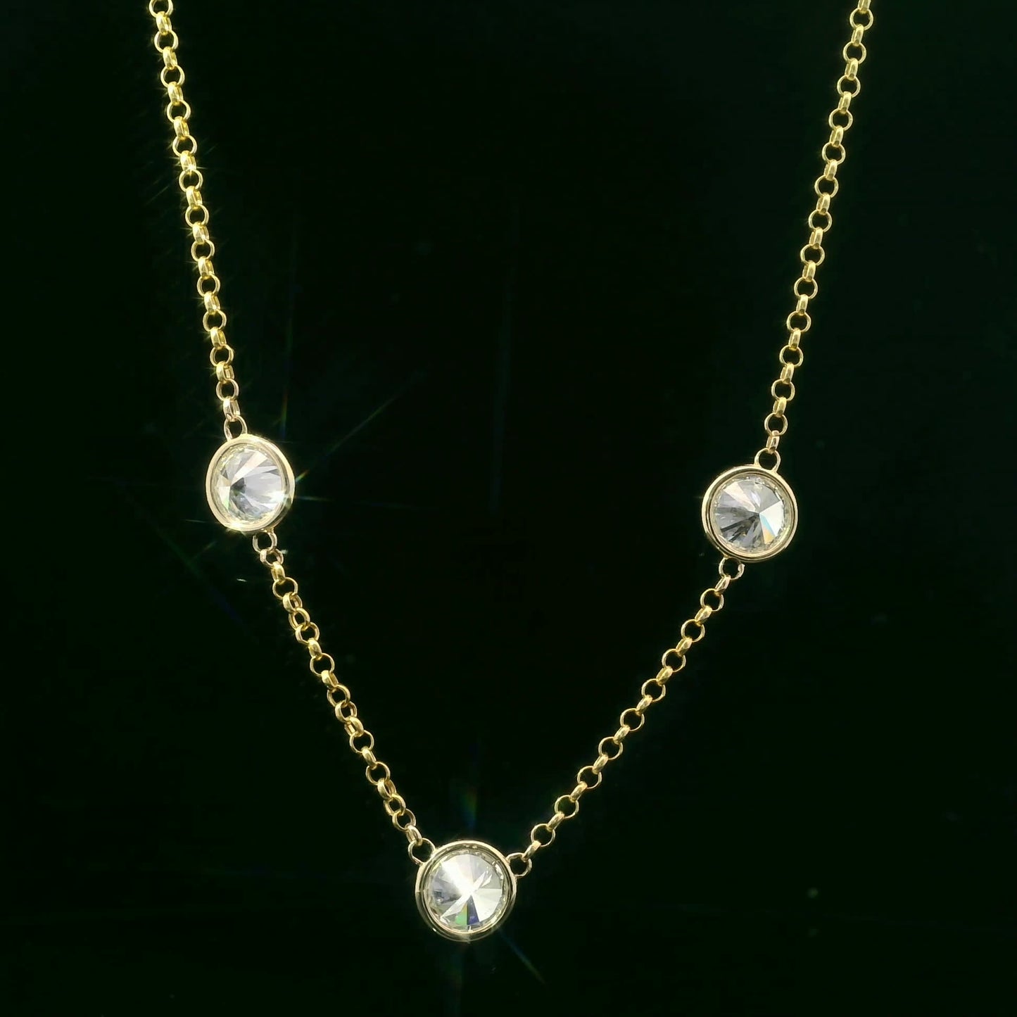 14K Yellow Gold Necklace with 3.00 Carat Diamonds (Lab Grown Diamonds)
