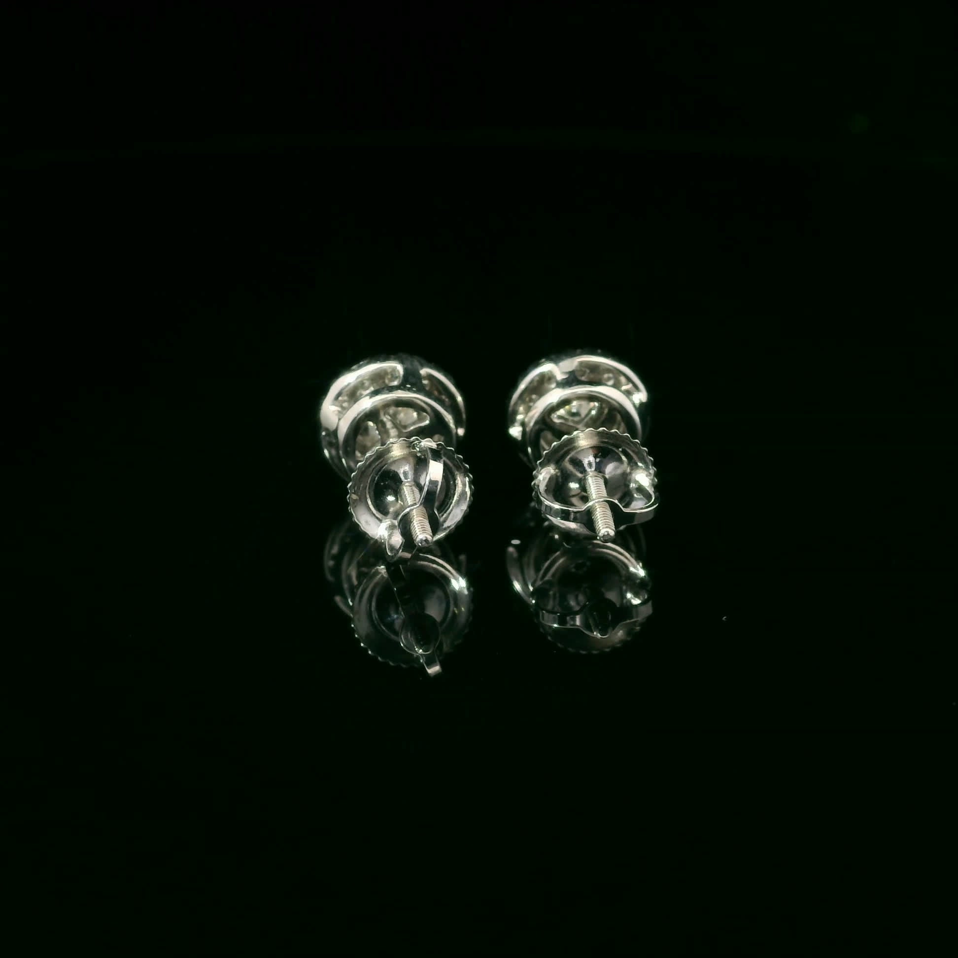 Round Shape Diamond Earrings 14K Gold 1.00 Carat