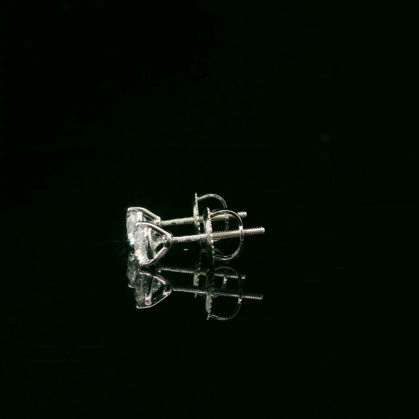 0.75 Carat 14K Gold Round Brilliant Lab Diamond Studs Earrings