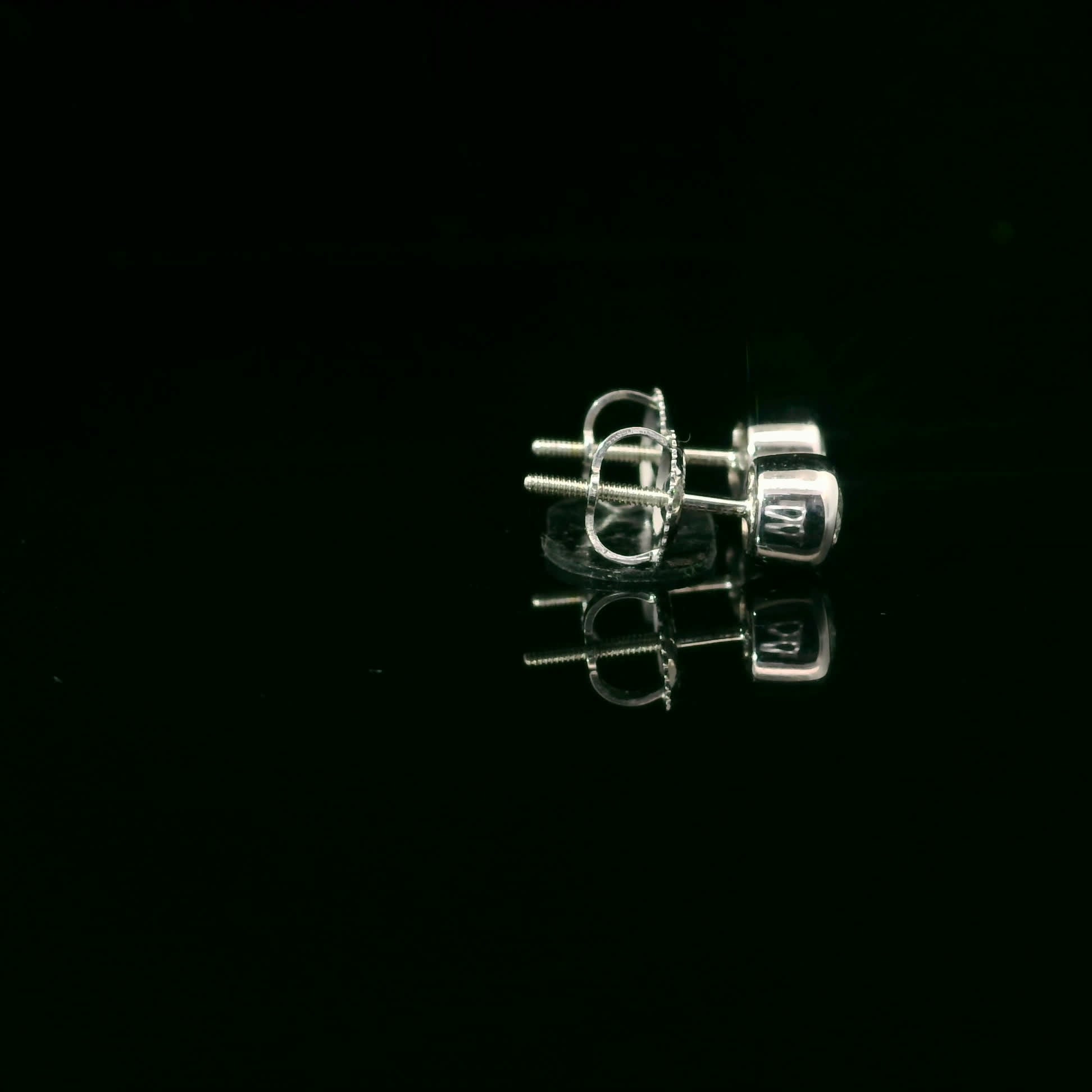 Round Cut Stud Diamond Earrings 14K Gold 0.75 Carat