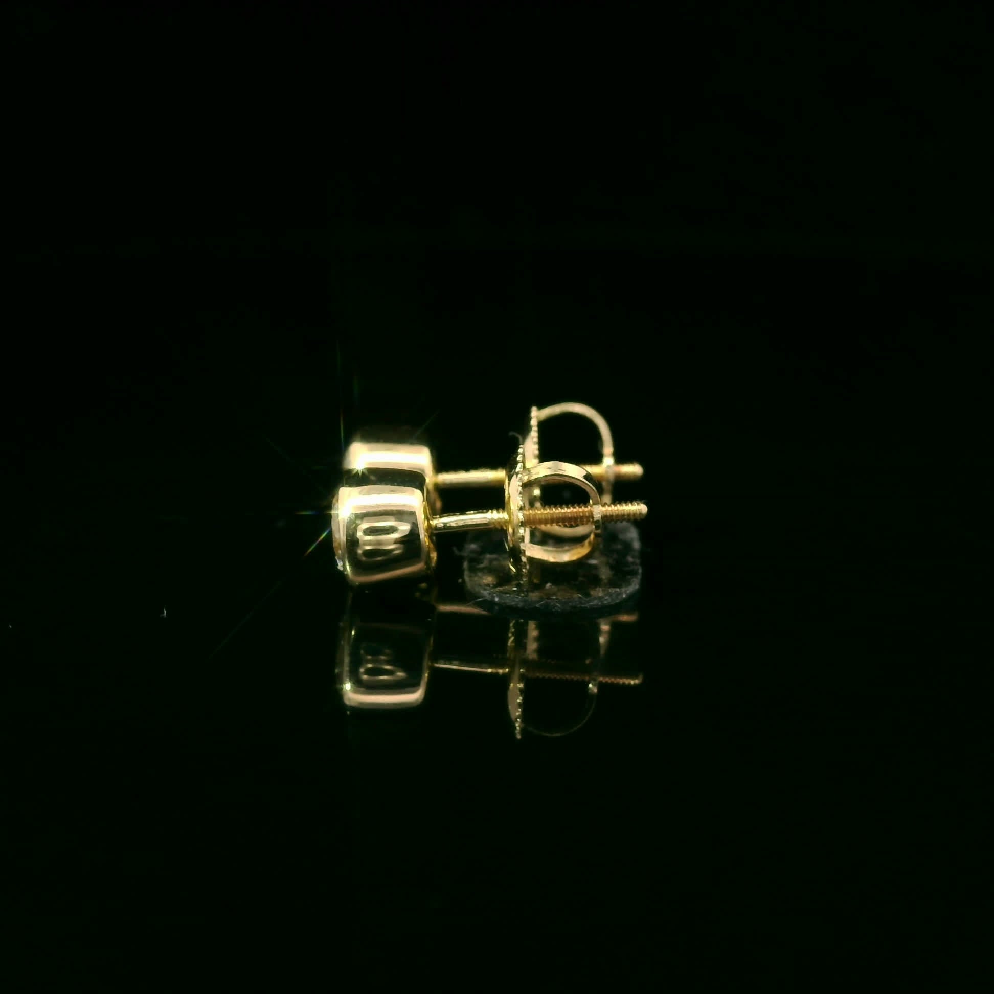 Round Cut Stud Diamond Earrings 14K Gold 0.75 Carat