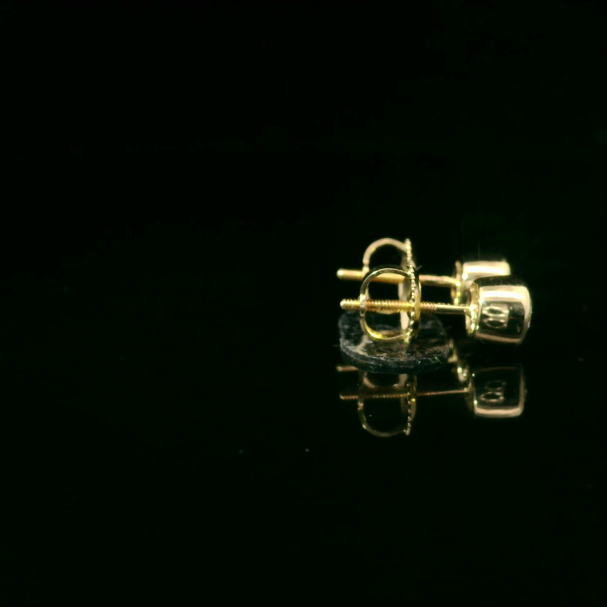 Round Cut Stud Diamond Earrings 14K Gold 0.75 Carat