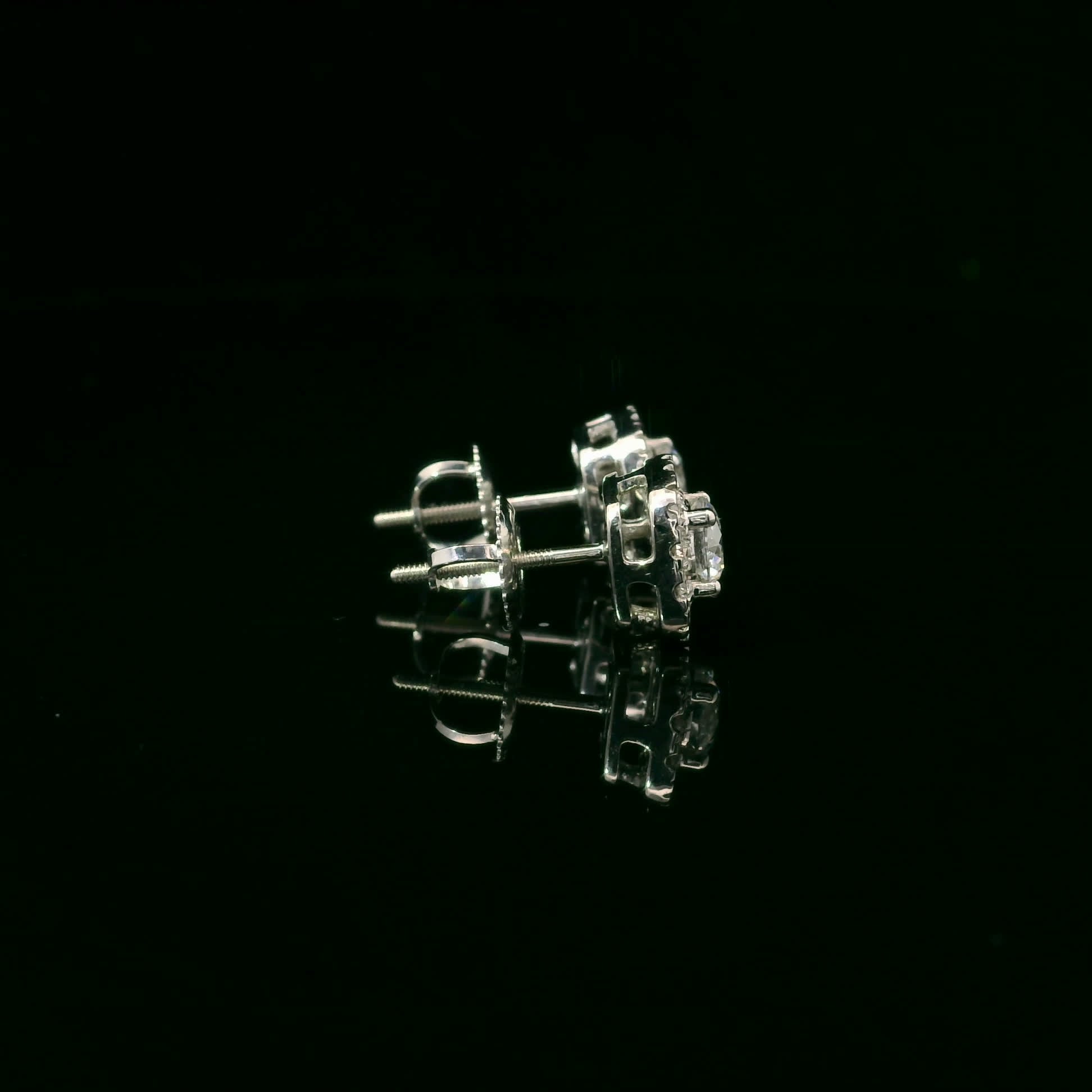 14K Gold Round-cut Diamonds Earrings 1.00 Carat