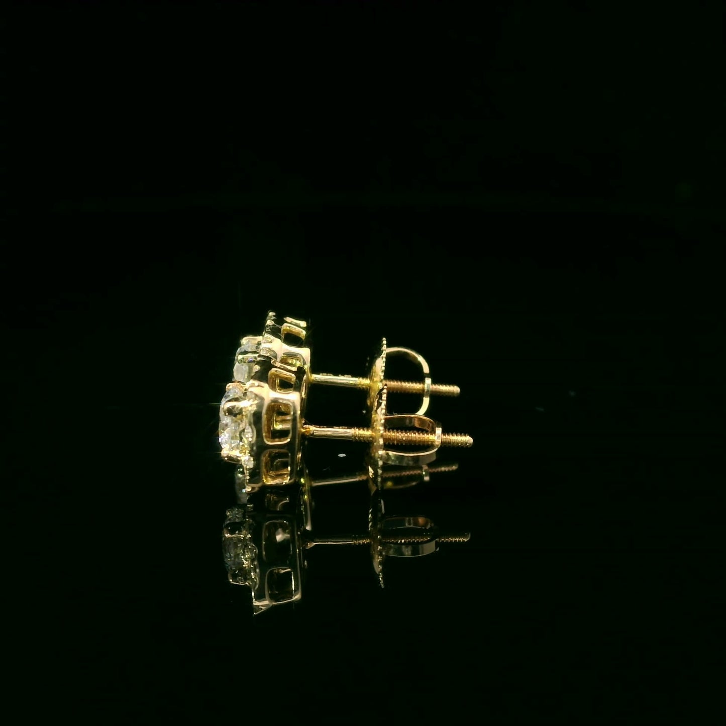 14K Gold Round-cut Diamonds Earrings 1.00 Carat