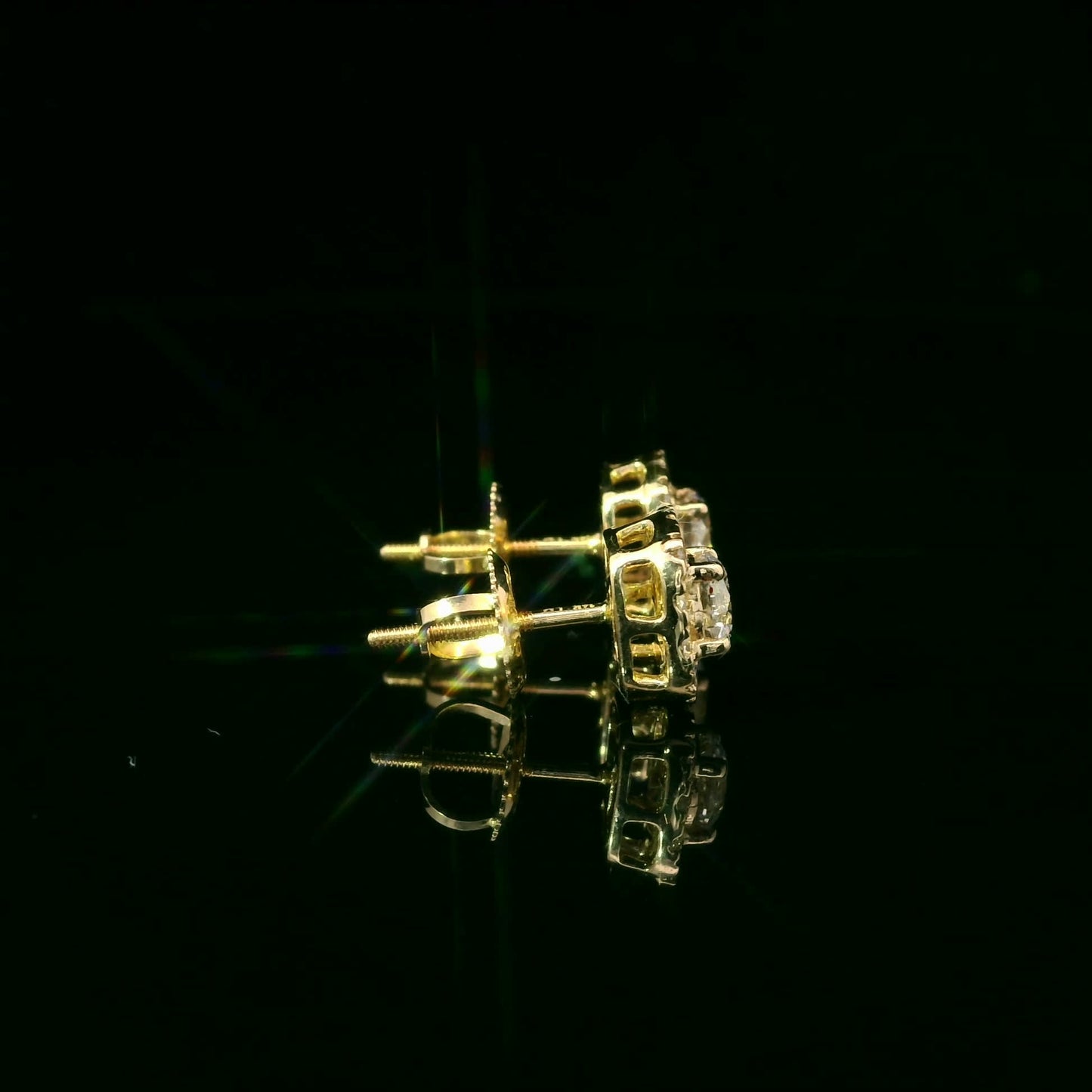 14K Gold Round-cut Diamonds Earrings 1.00 Carat