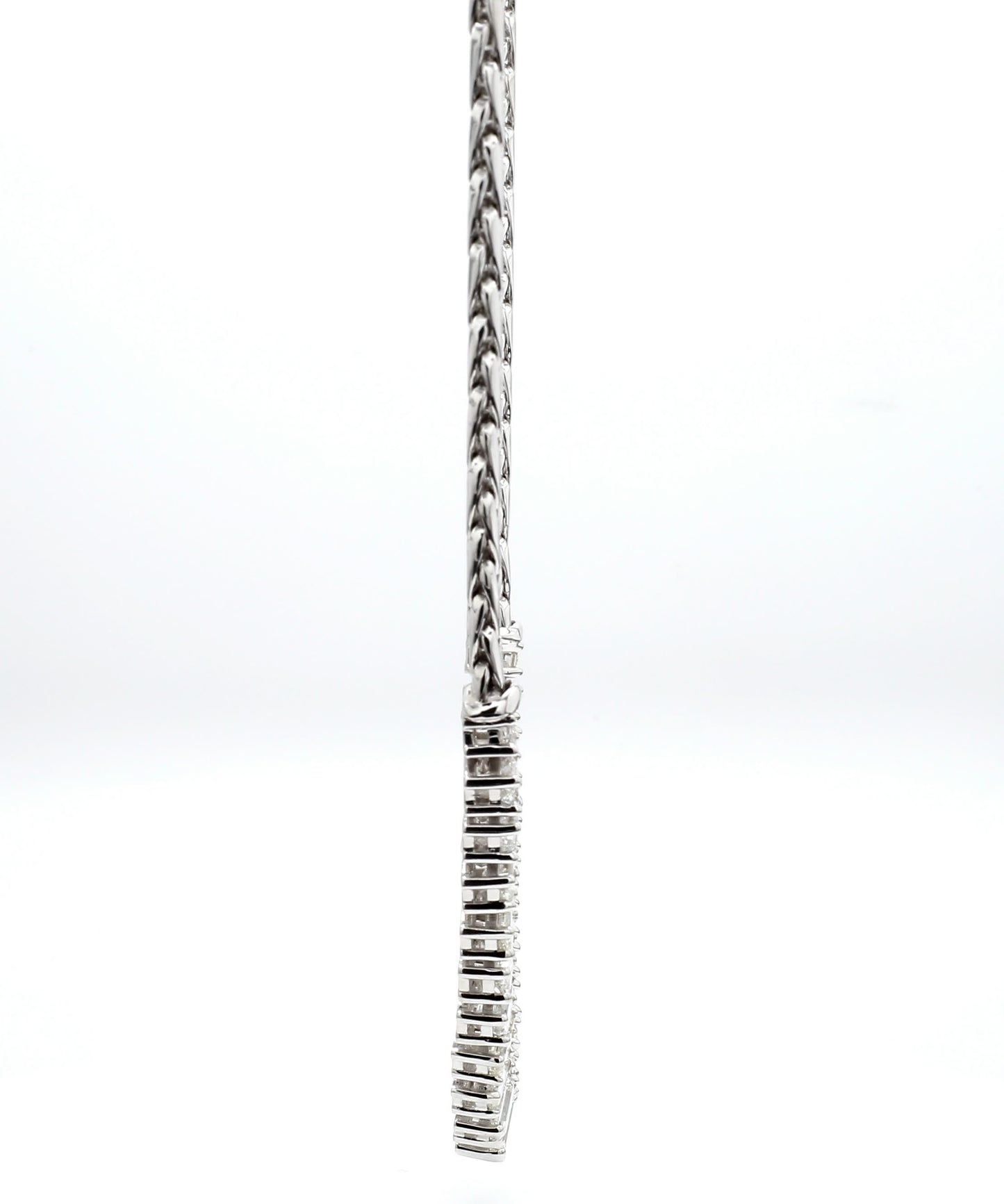 7.85 Carats Emerald-Cut Diamond Necklace in 18K White Gold