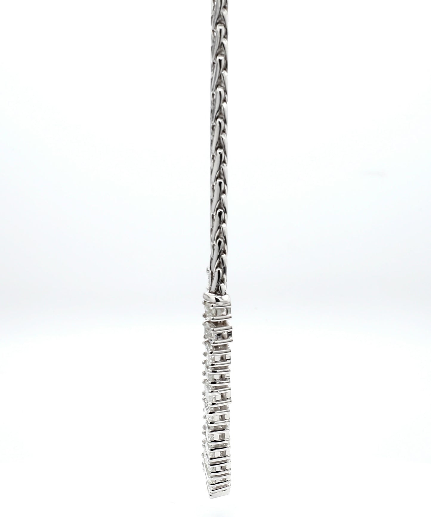 7.85 Carats Emerald-Cut Diamond Necklace in 18K White Gold