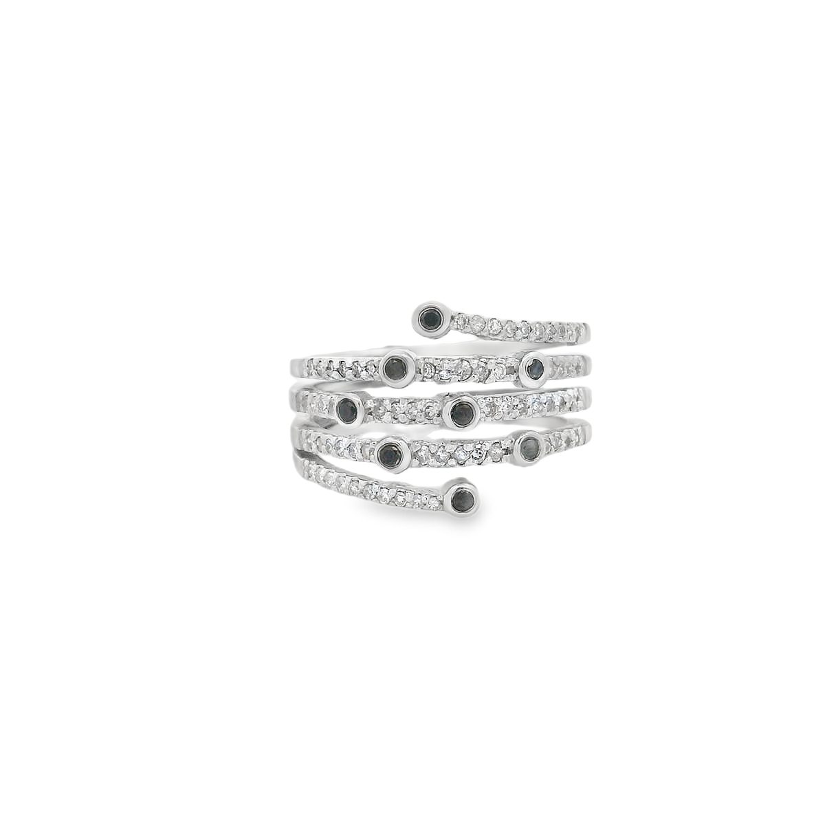 Multi-Layer Spiral Ring with Sapphires
