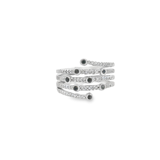 Multi-Layer Spiral Ring with Sapphires