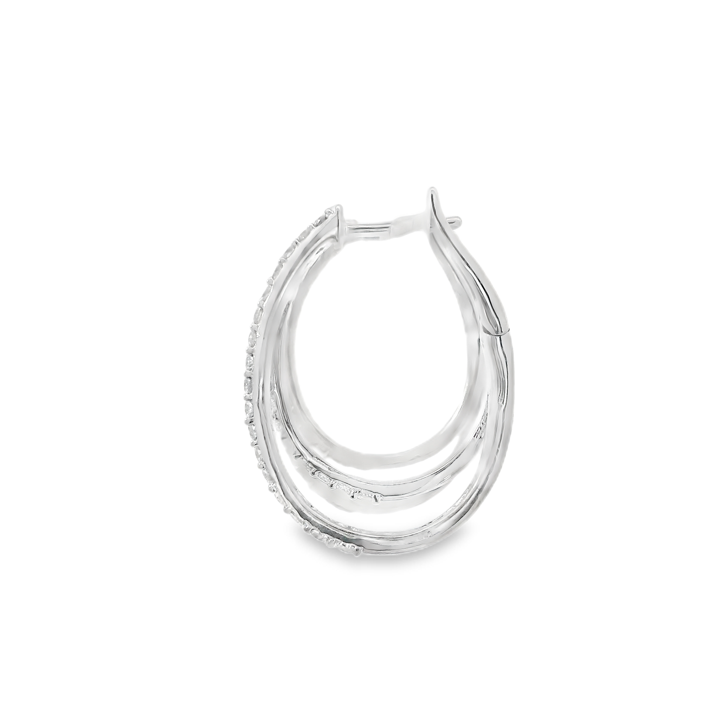 Polished Diamond Hoop Earrings
