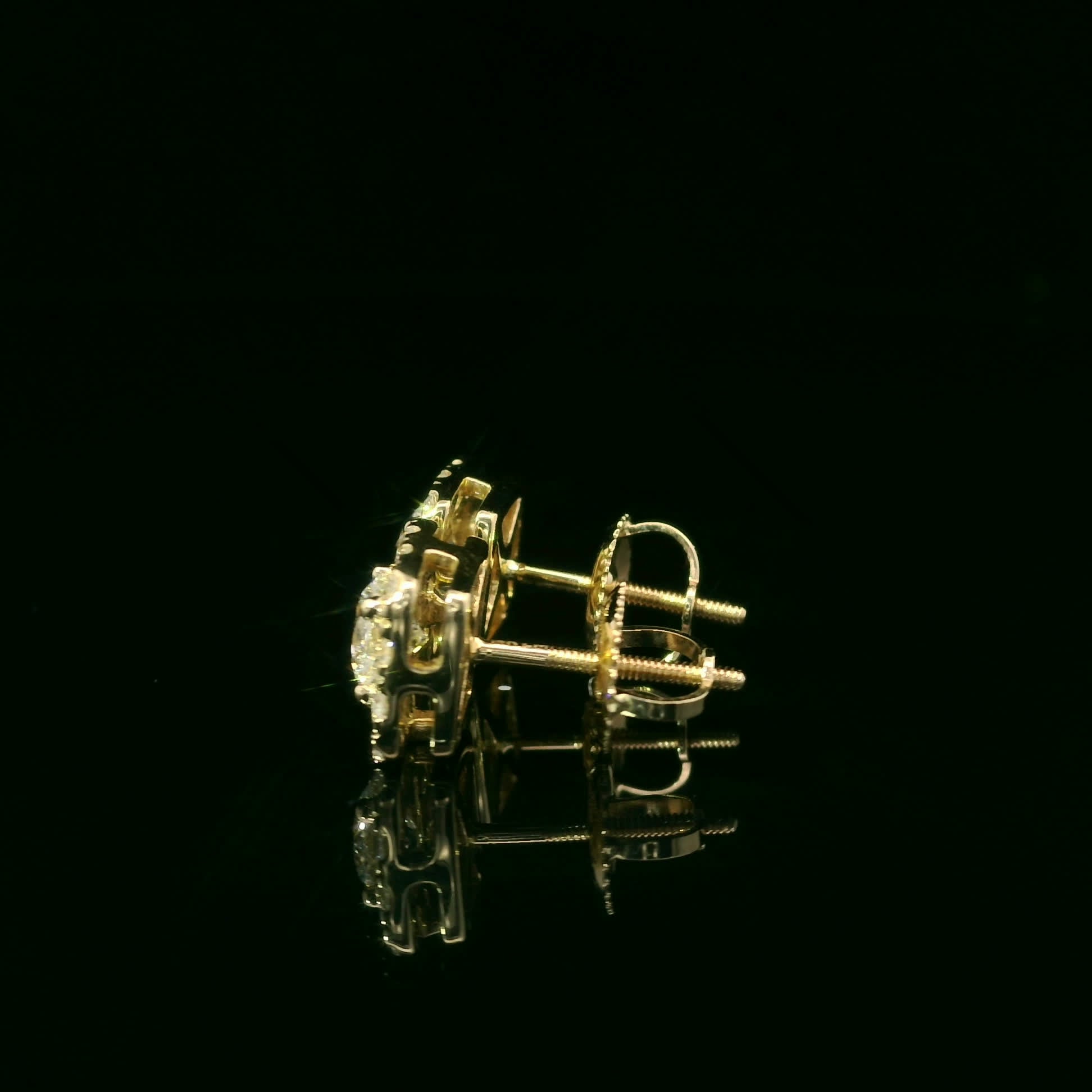 14K Yellow Gold Round-cut Diamonds 1.00 Carat