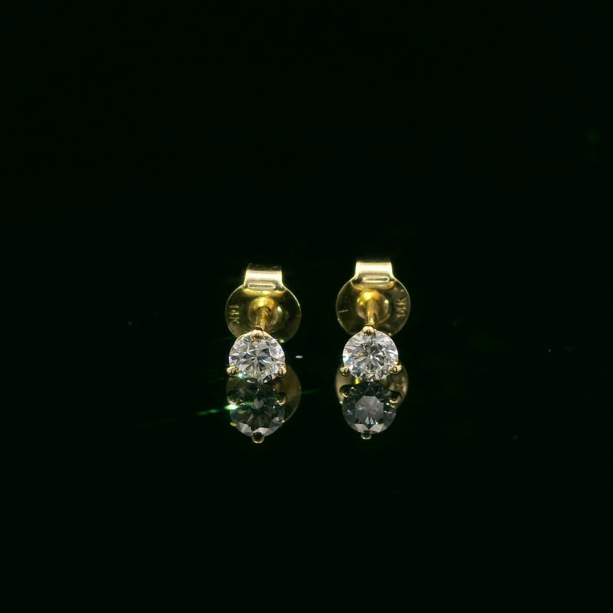 0.33 Carat 14K Gold Round Brilliant Lab Diamond Studs Earrings